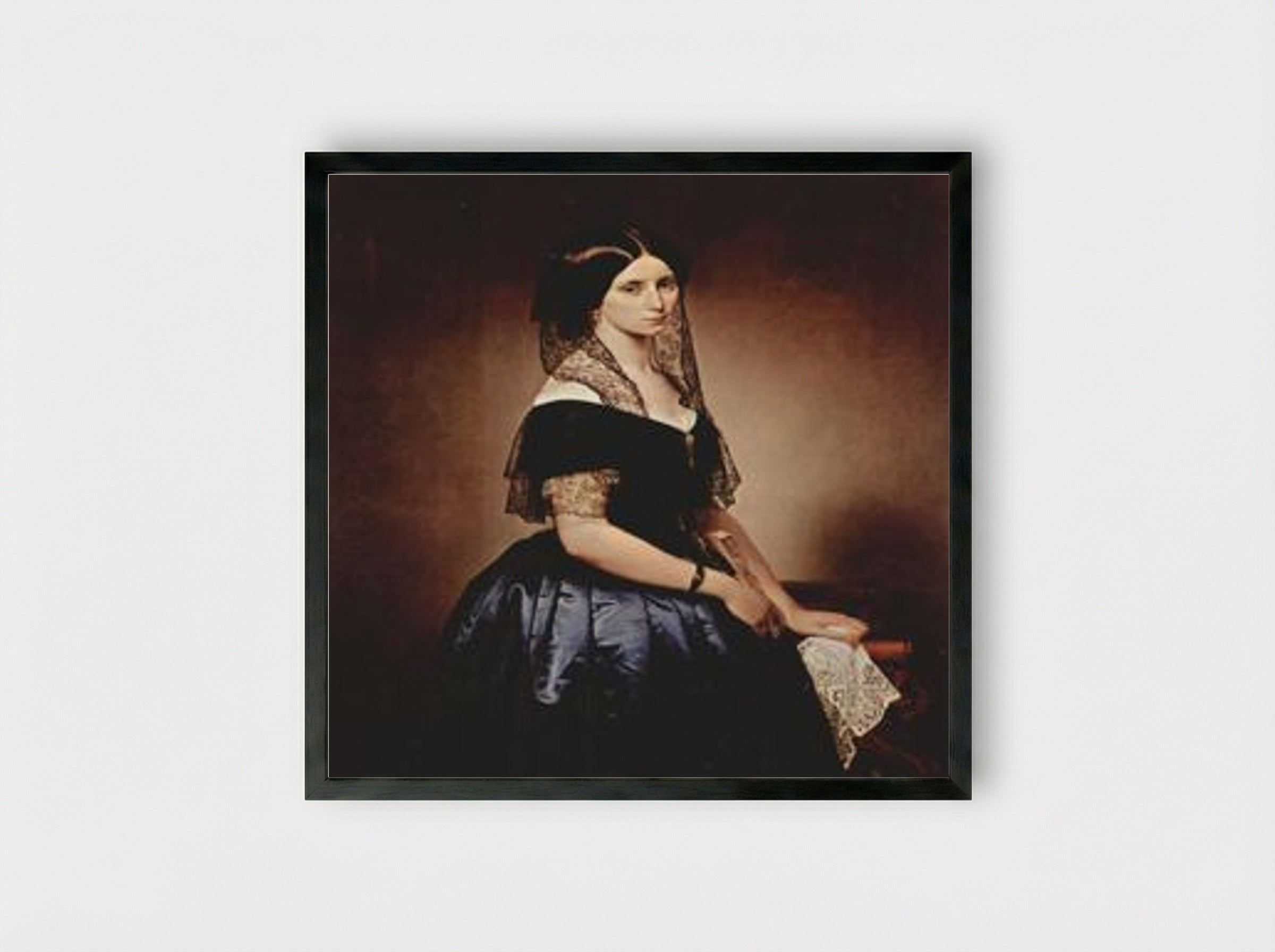 Portrait of Antoniet Tarsis Basilico - Francesco Hayez - Framed Print Black