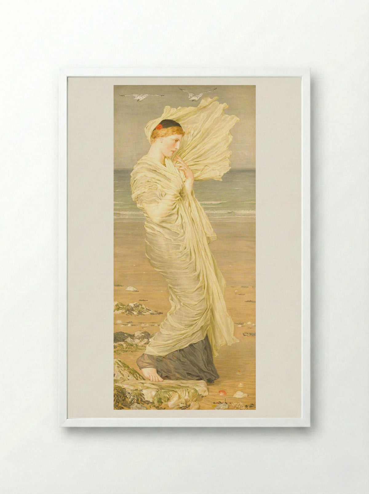 Seagulls - Albert Joseph Moore - Framed Print White