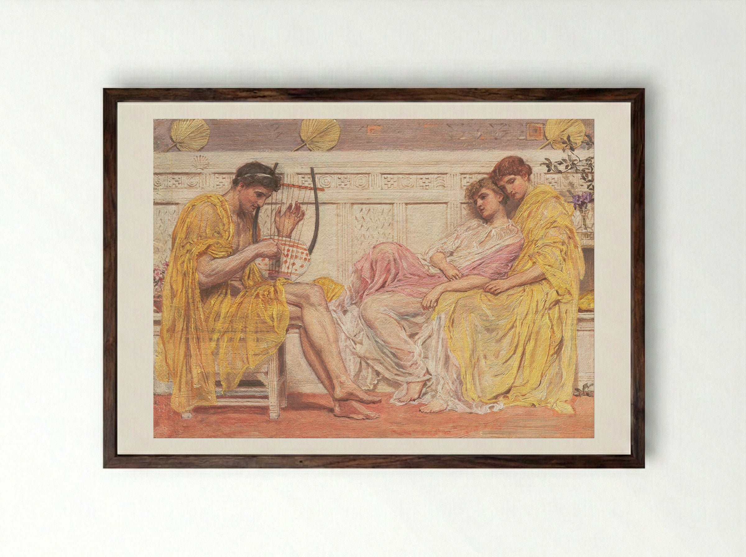 A Musician - Albert Joseph Moore - Framed Print Dark Wood