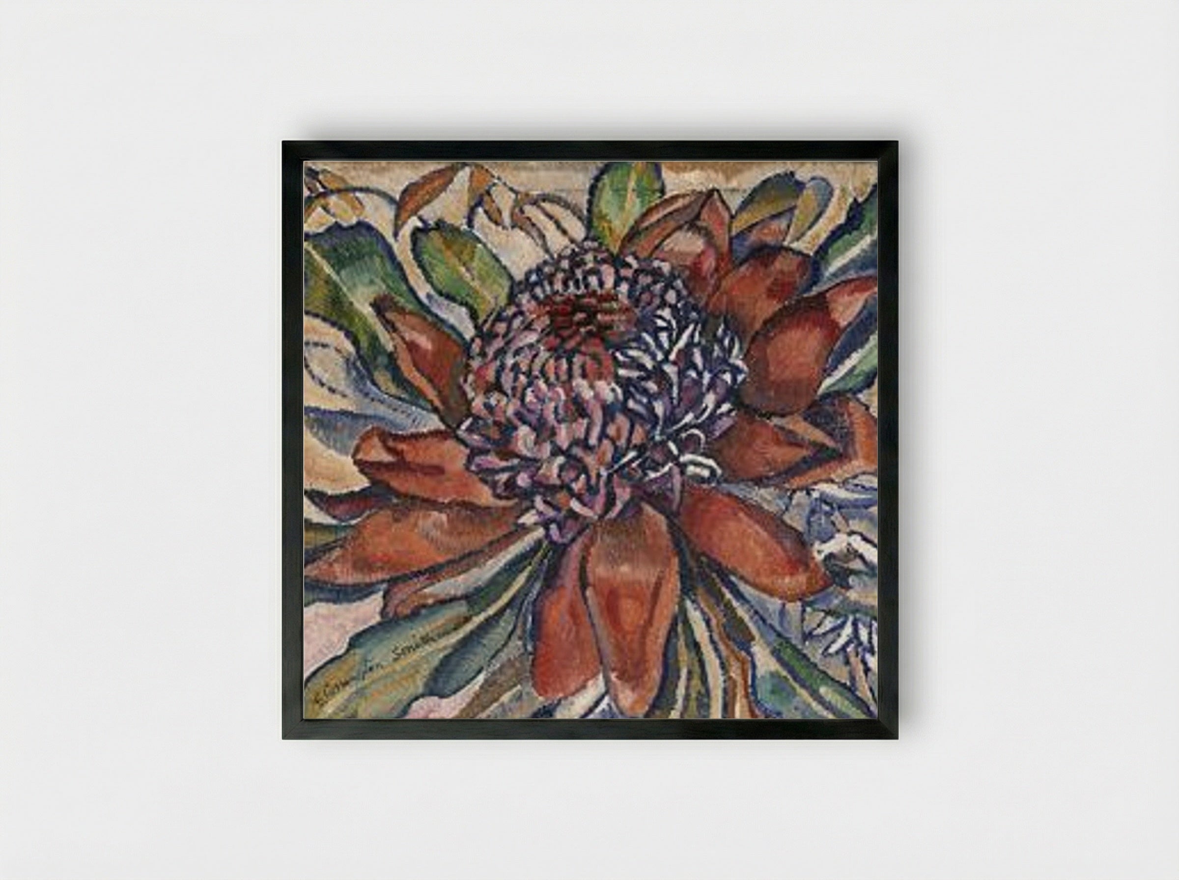 Waratah - Grace Cossington Smith - Framed Print Black