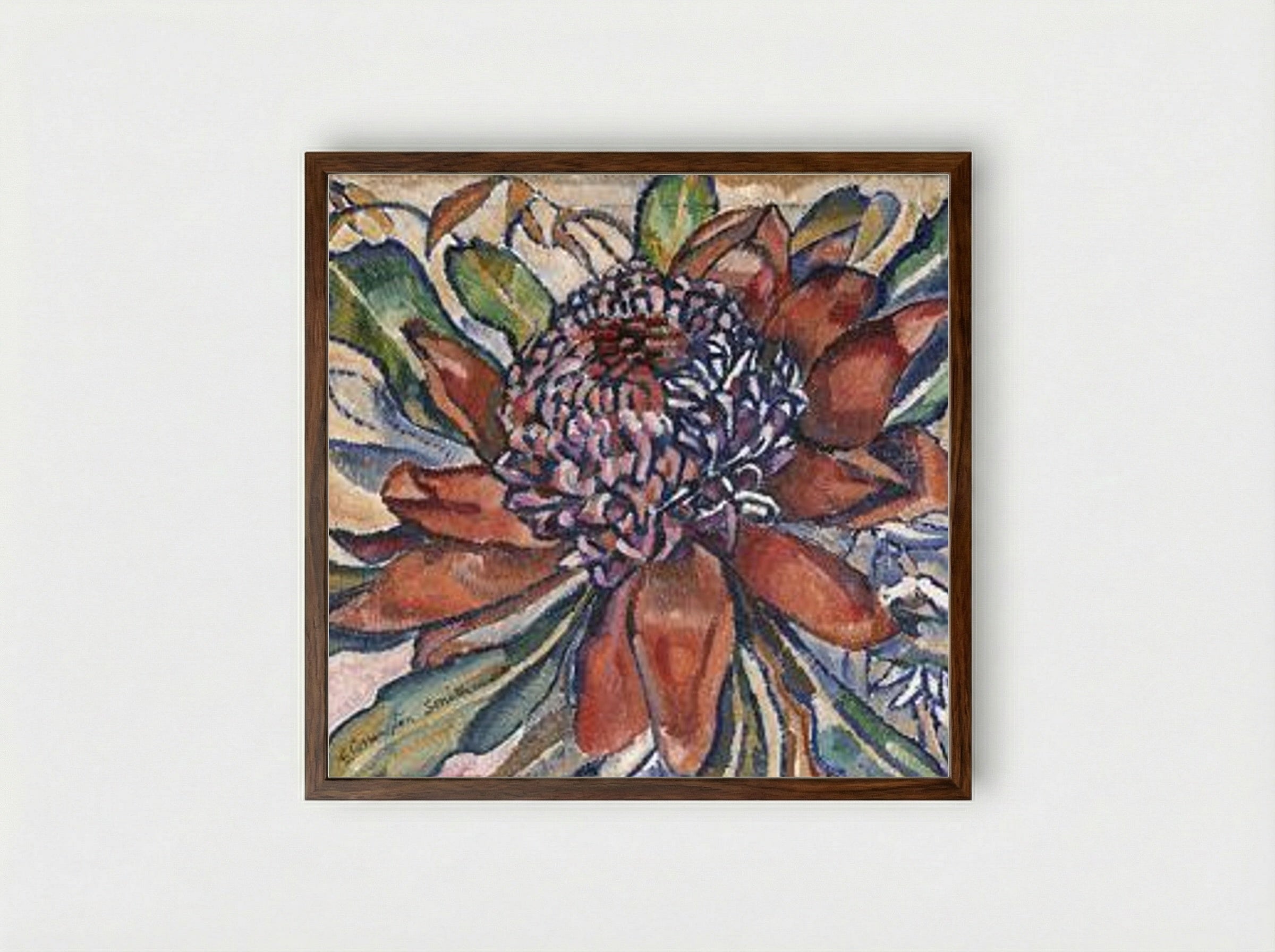 Waratah - Grace Cossington Smith - Framed Print Dark Wood