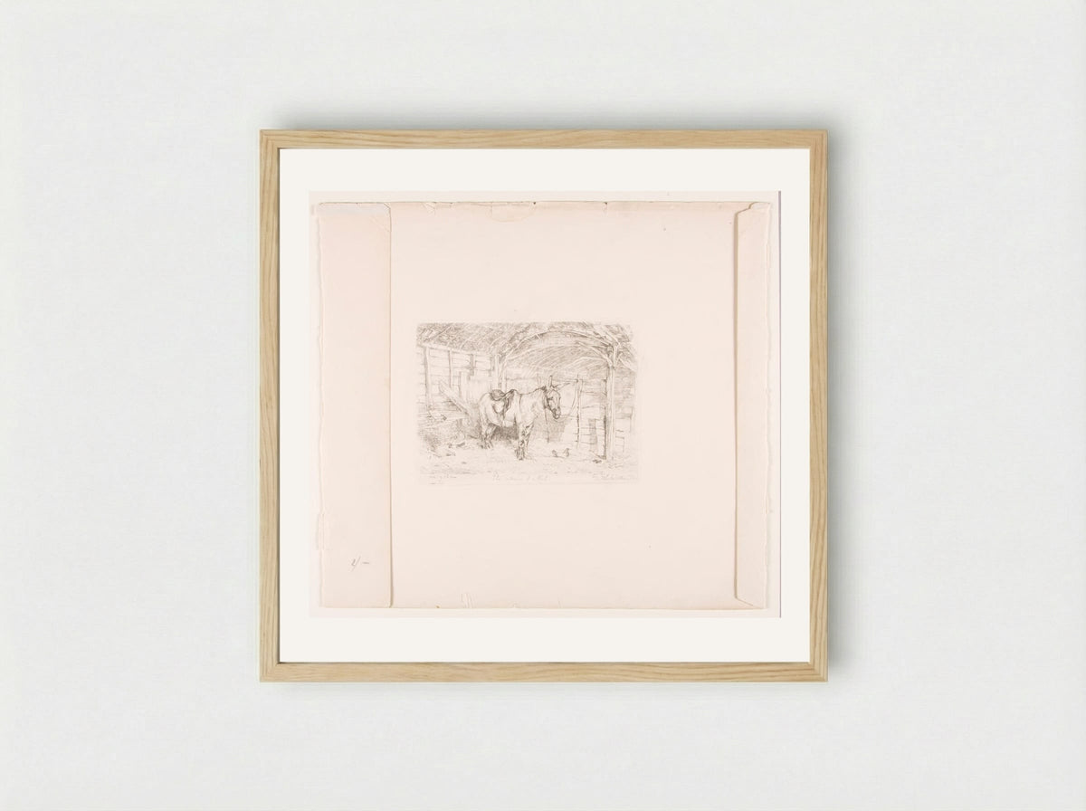 Interior of a Shed - John Frederick Lewis - Framed Print Wood
