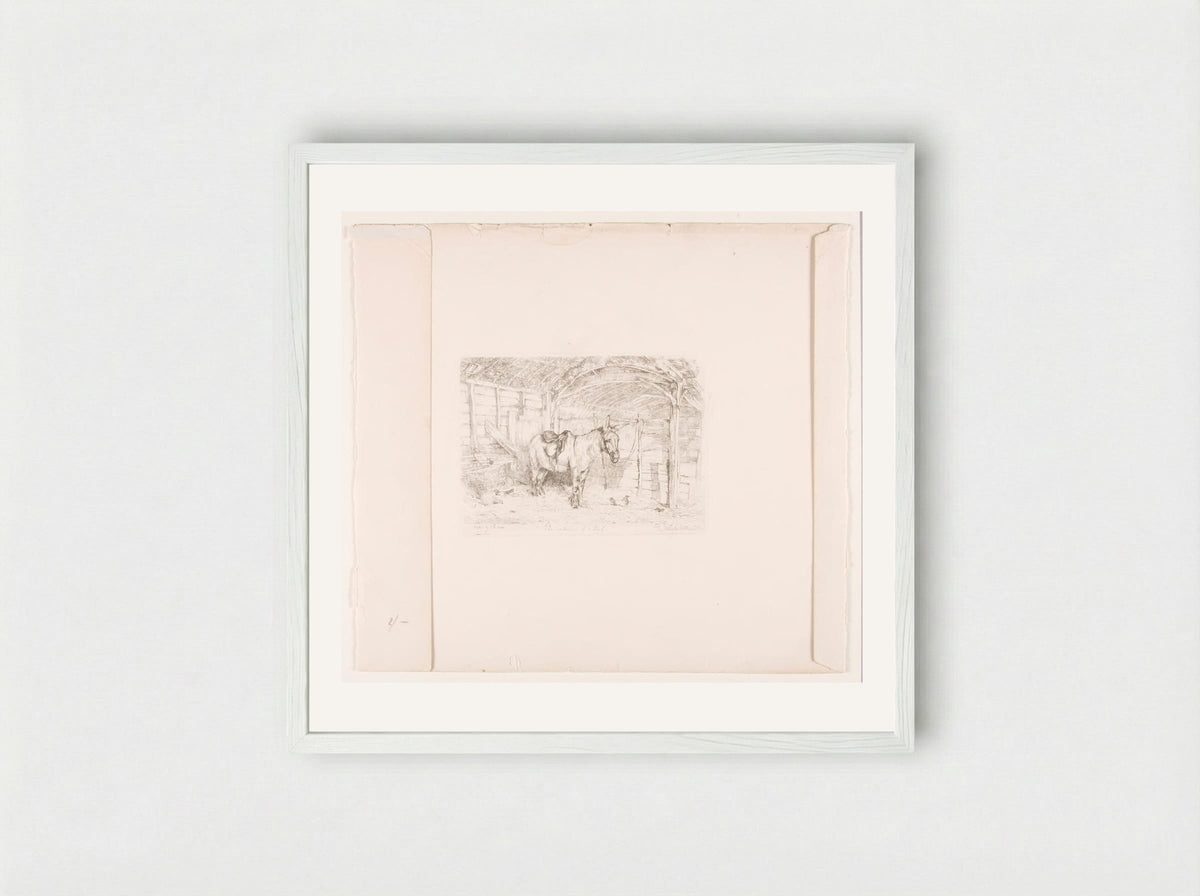 Interior of a Shed - John Frederick Lewis - Framed Print White