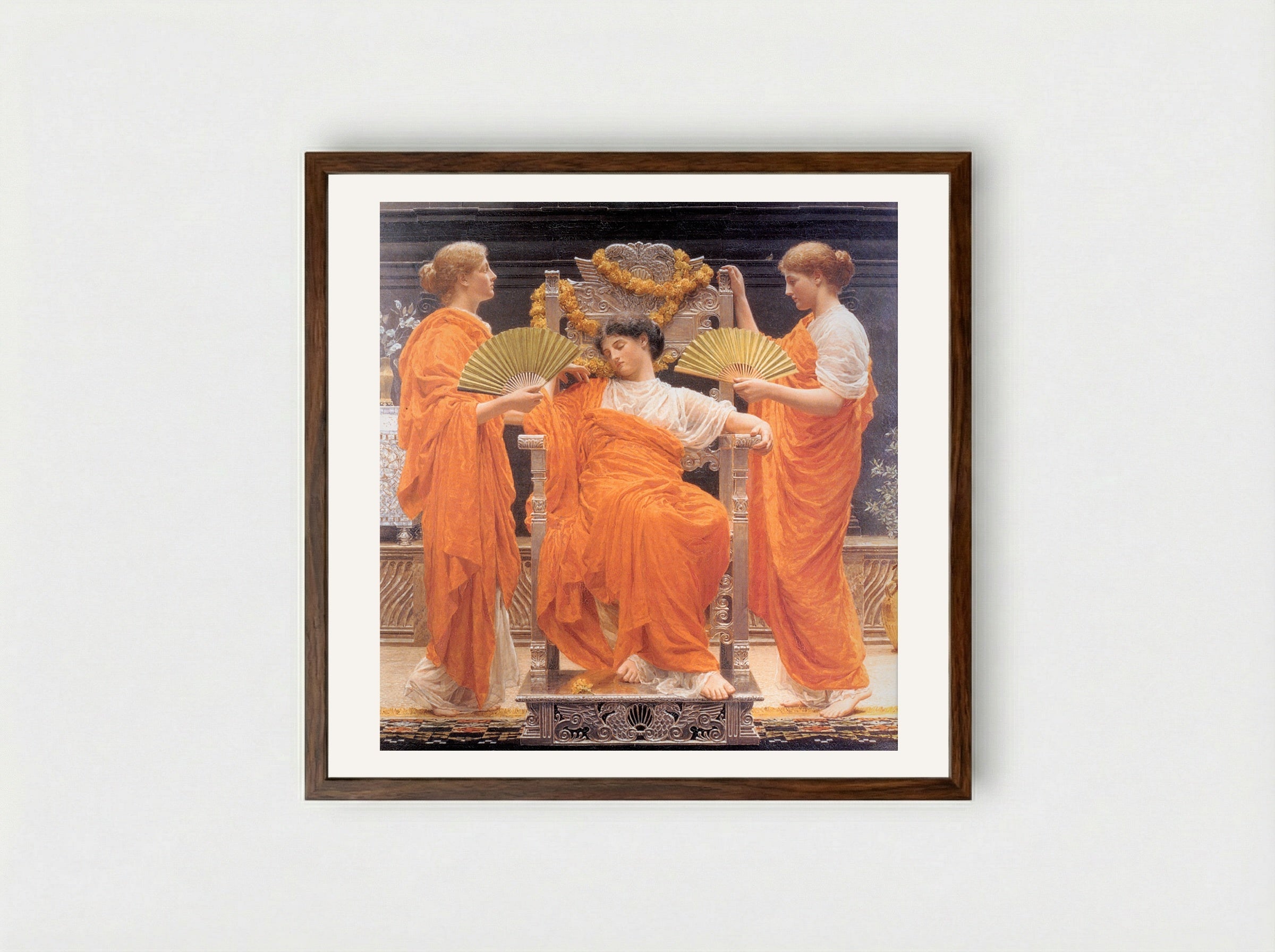 Midsummer - Albert Joseph Moore - Framed Print Dark Wood