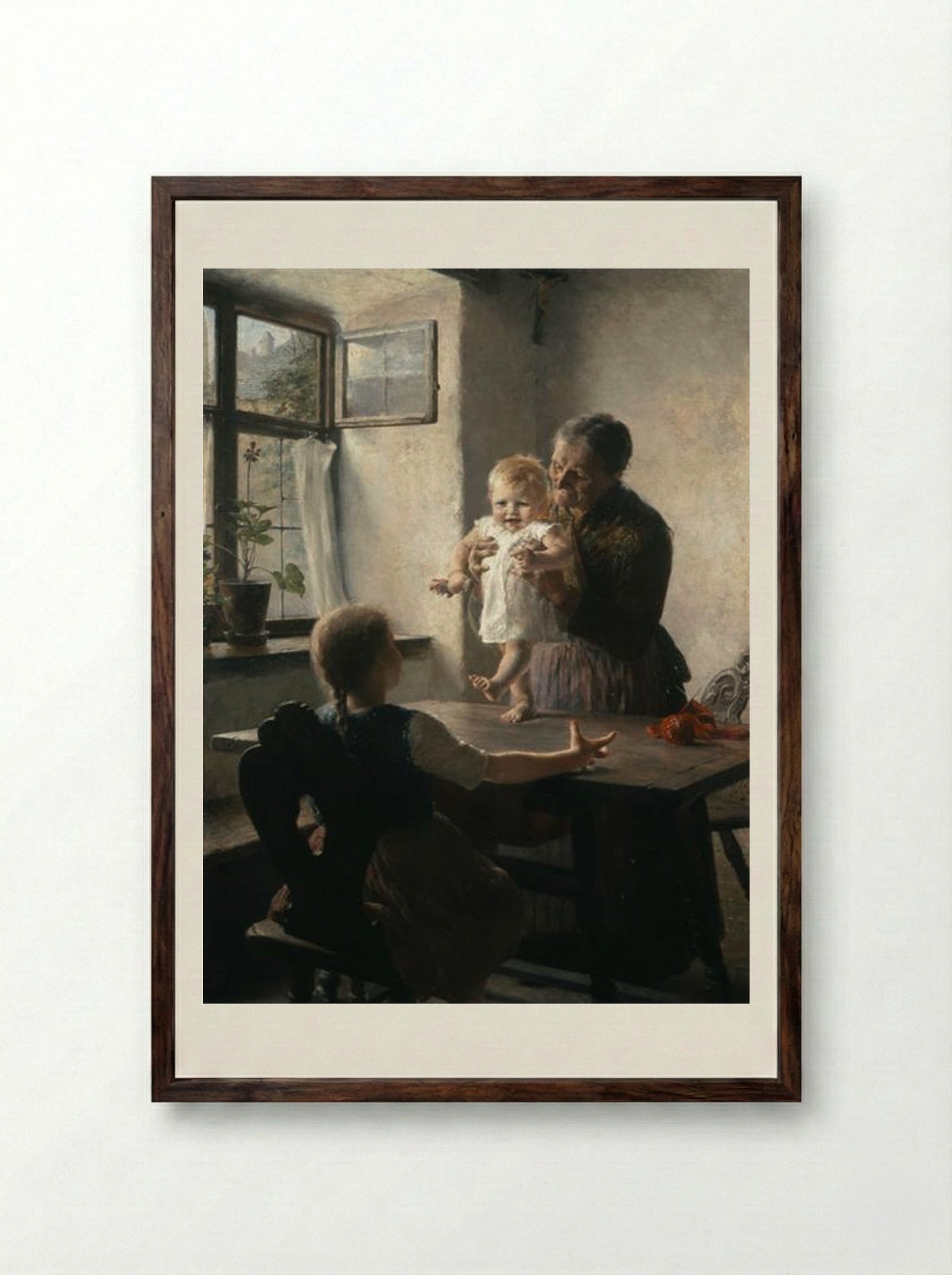 First Steps - Georgios Jakobides - Framed Print Dark Wood