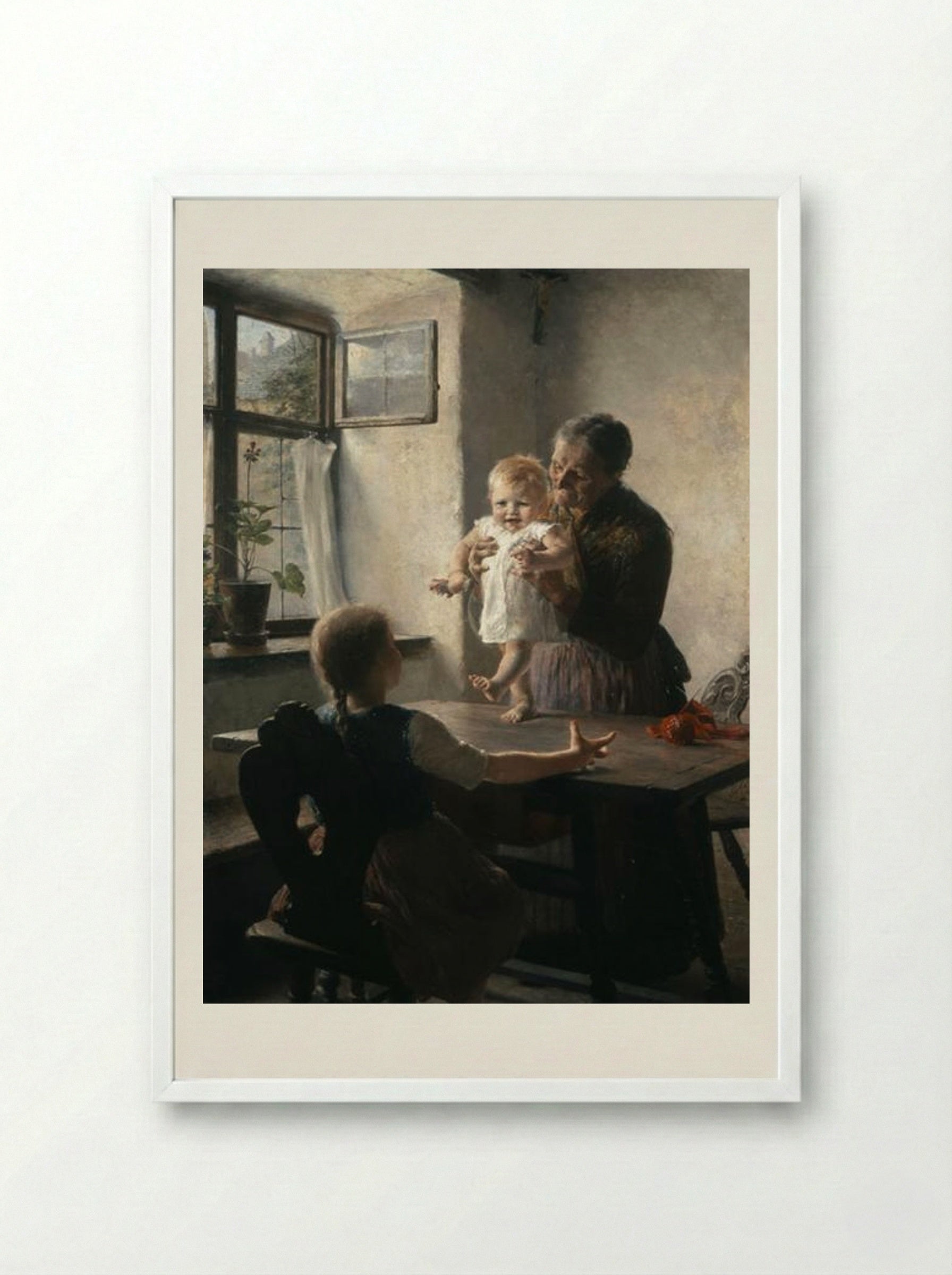 First Steps - Georgios Jakobides - Framed Print White