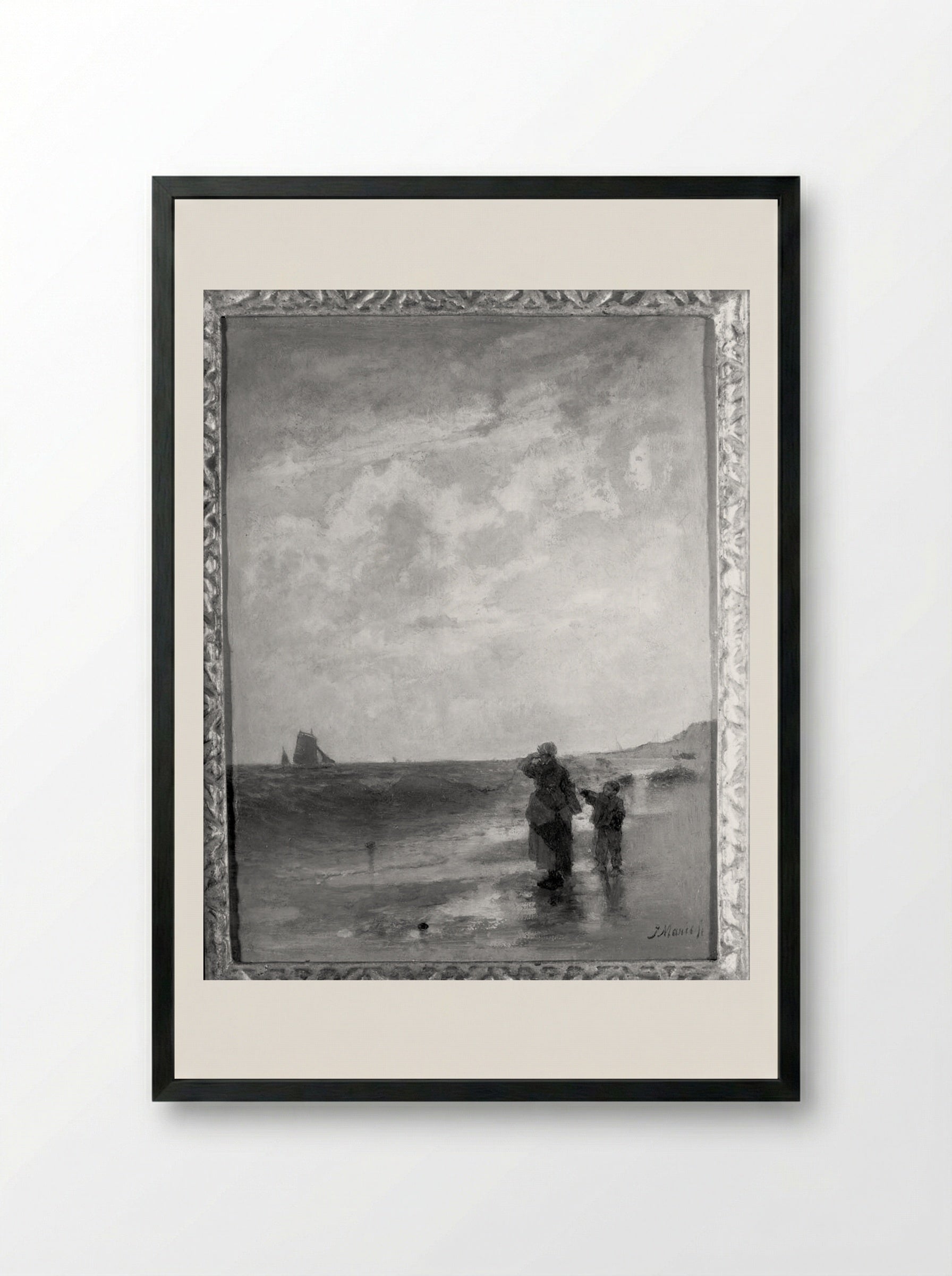 Seascape - Jacob Maris - Framed Print Black