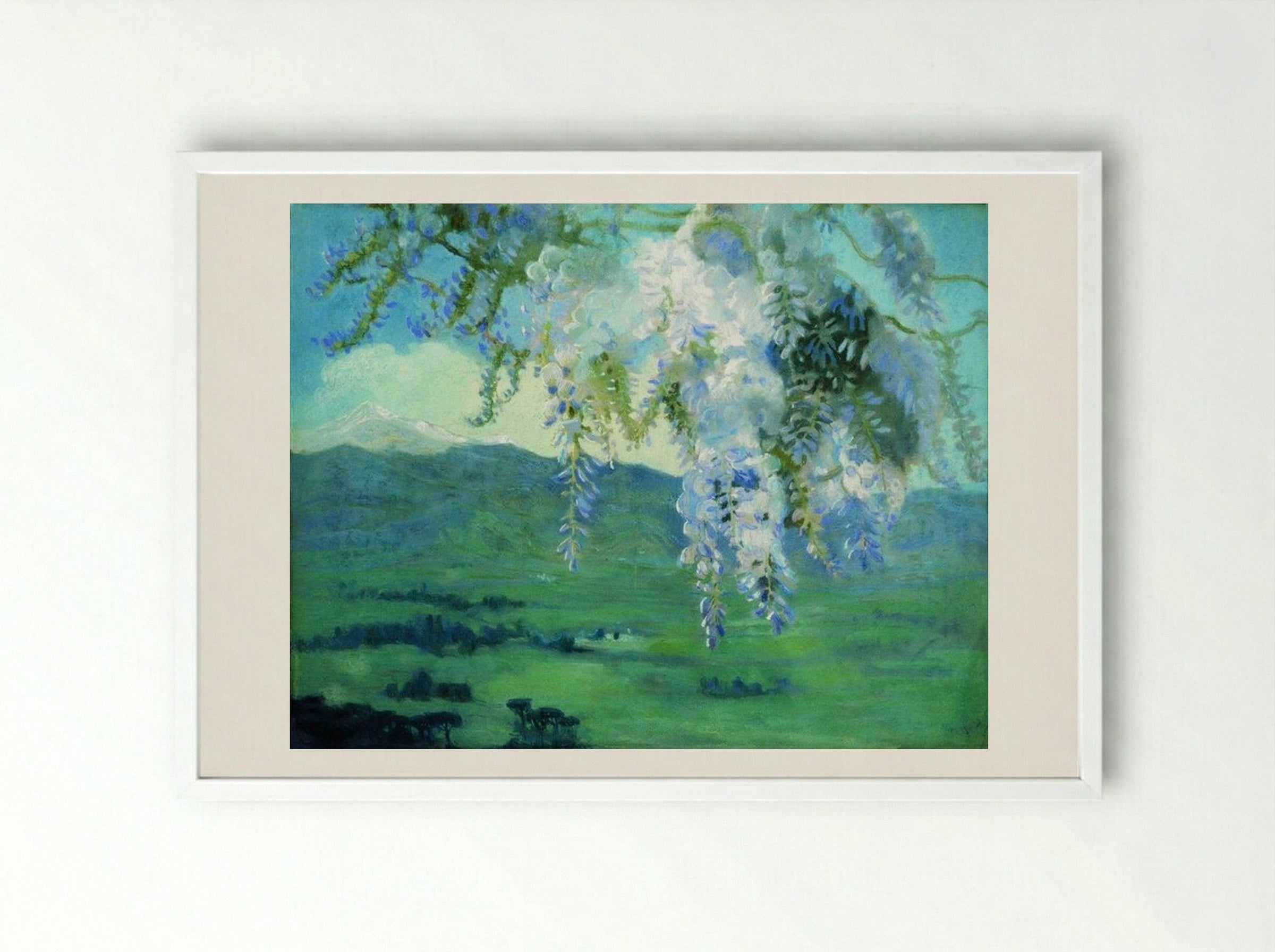 Blooming Wisteria - Boris Kustodiev - Framed Print White