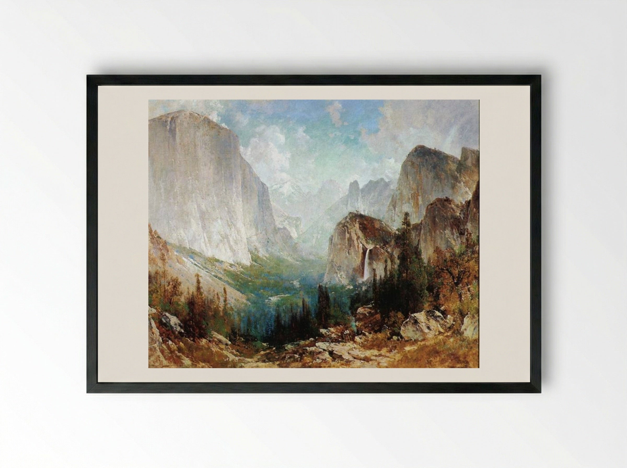 After the Storm, Yosemite Valley - Thomas Hill - Framed Print Black