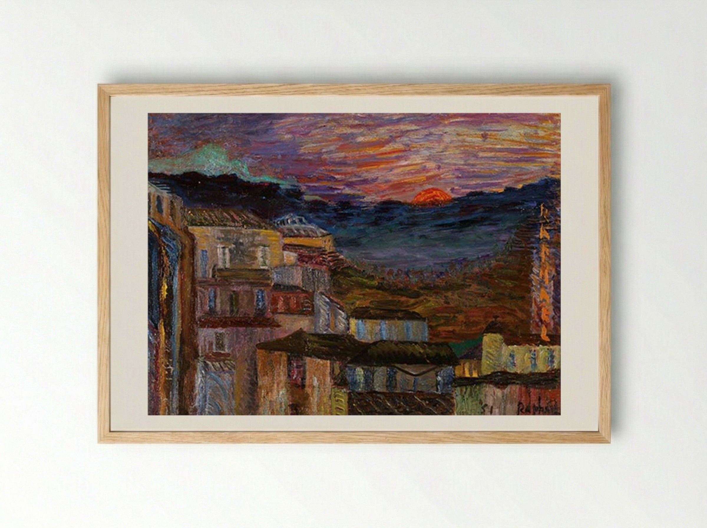 Caltagirone all’alba - Antonietta Raphael - Framed Print Wood