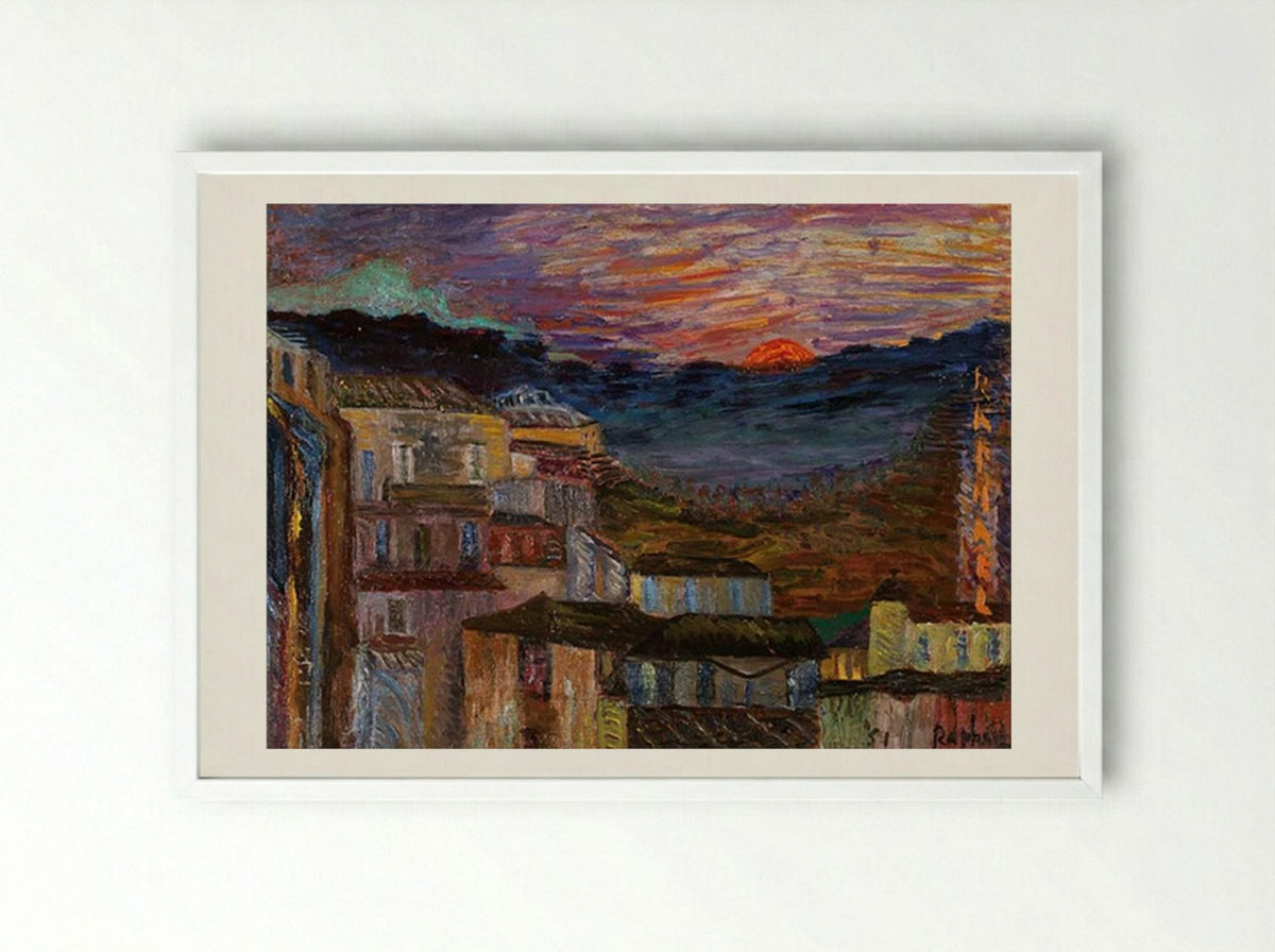 Caltagirone all’alba - Antonietta Raphael - Framed Print White
