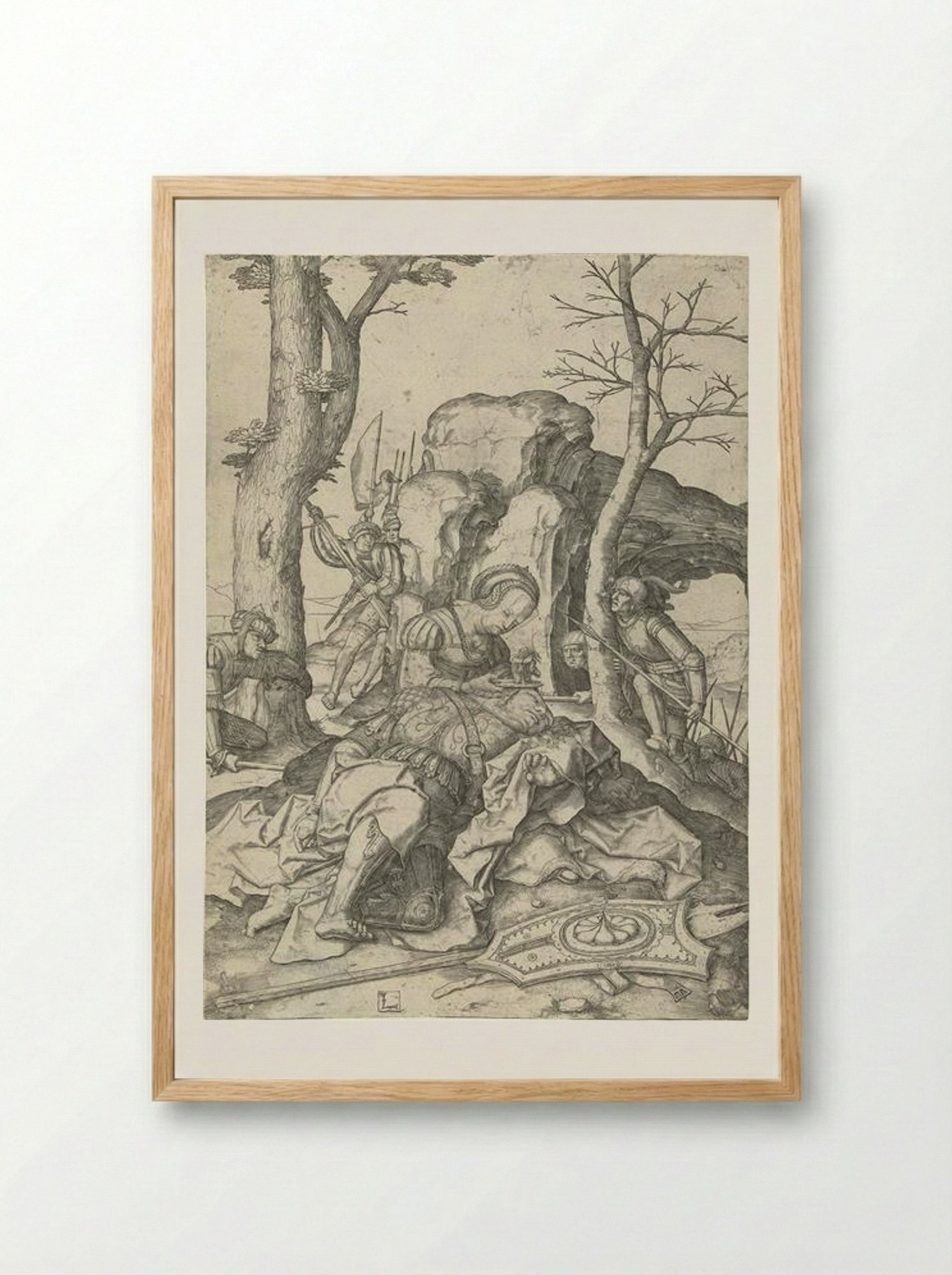 Samson and Delilah - Lucas van Leyden - Framed Print Wood