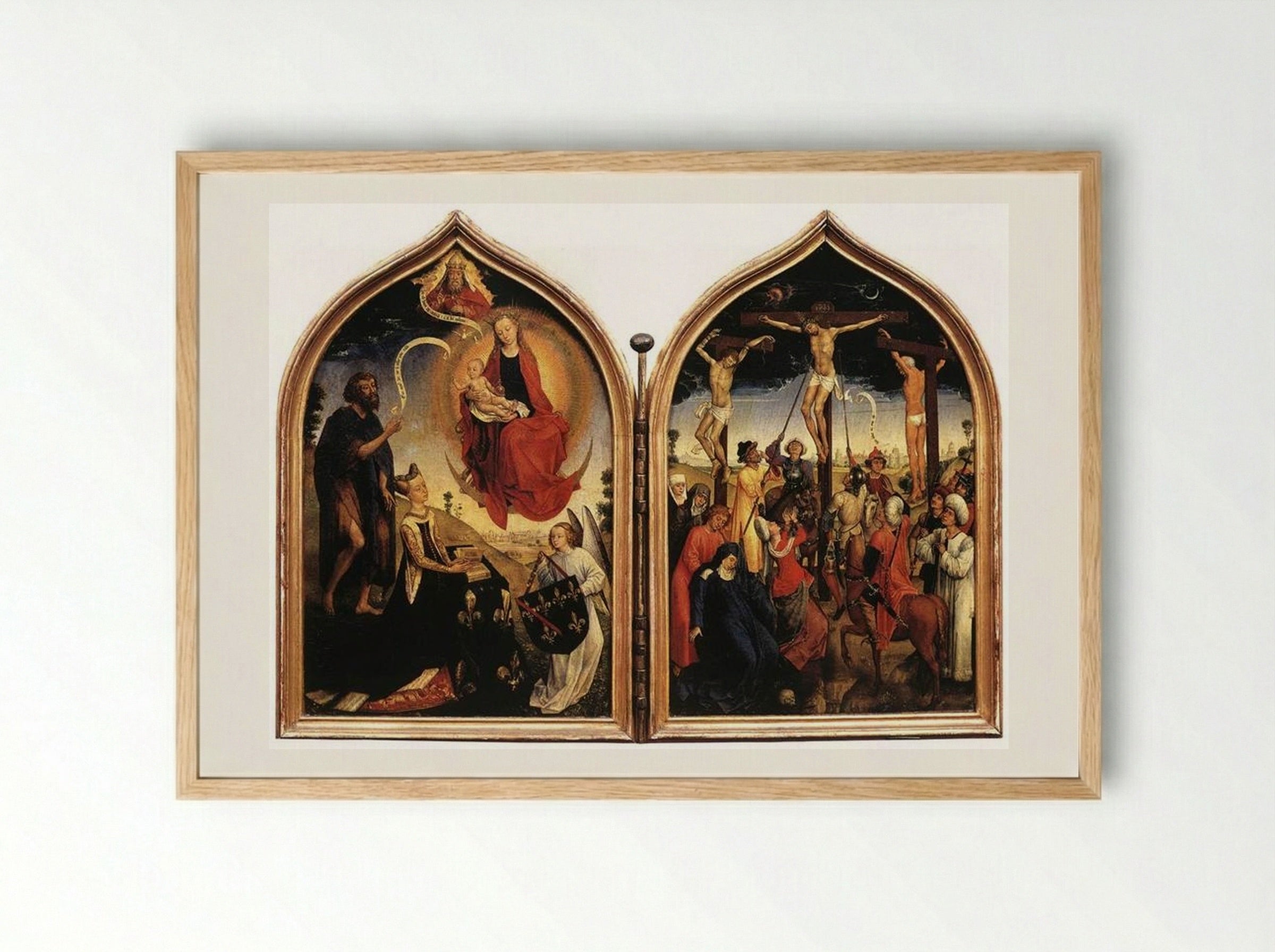 Diptych of Jeanne of France - Rogier van der Weyden - Framed Print Wood