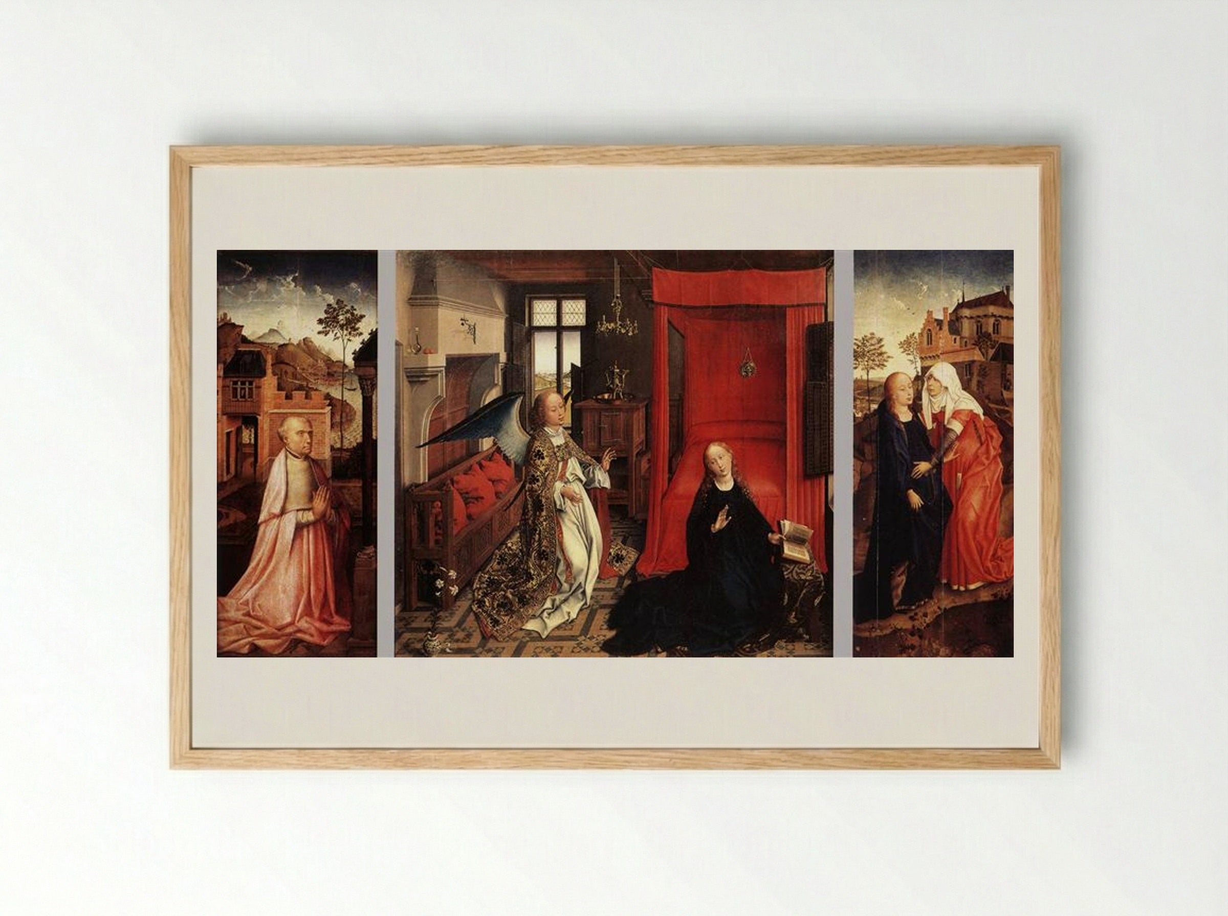 The Annunciation (The Bladelin Triptych) - Rogier van der Weyden - Framed Print Wood