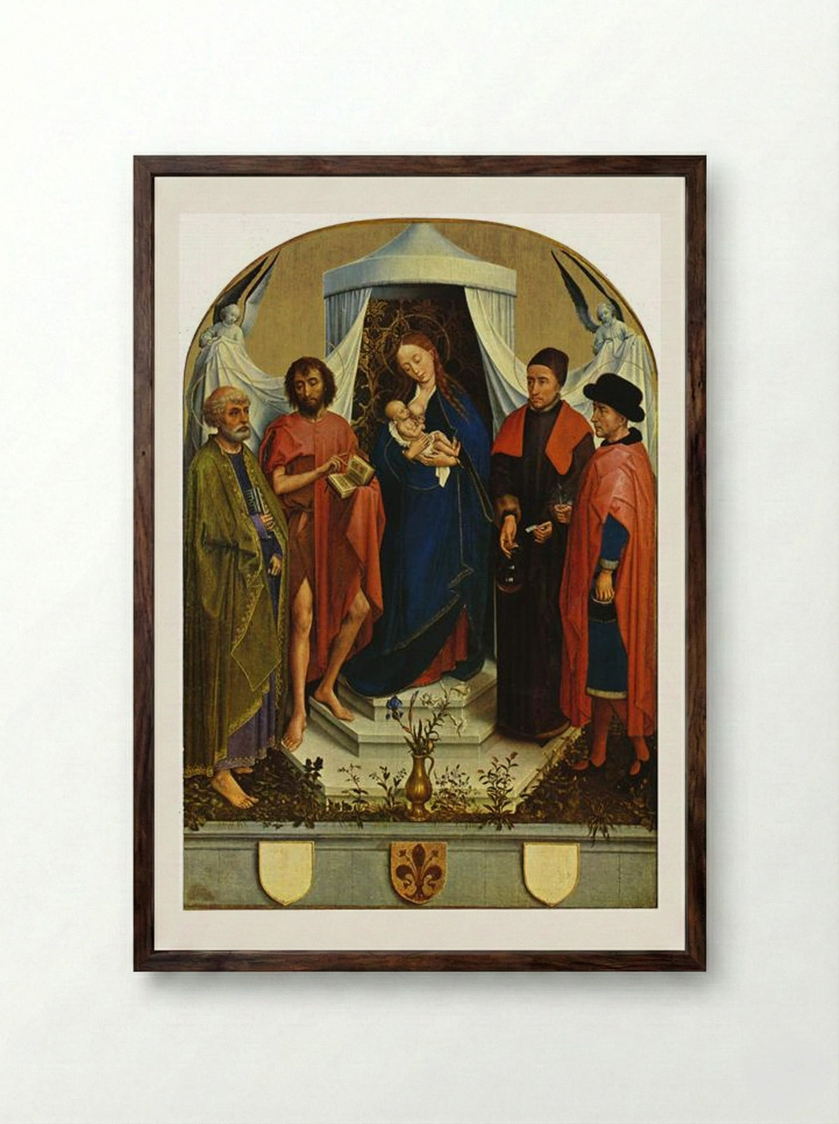 Medici Madonna - Rogier van der Weyden - Framed Print Dark Wood
