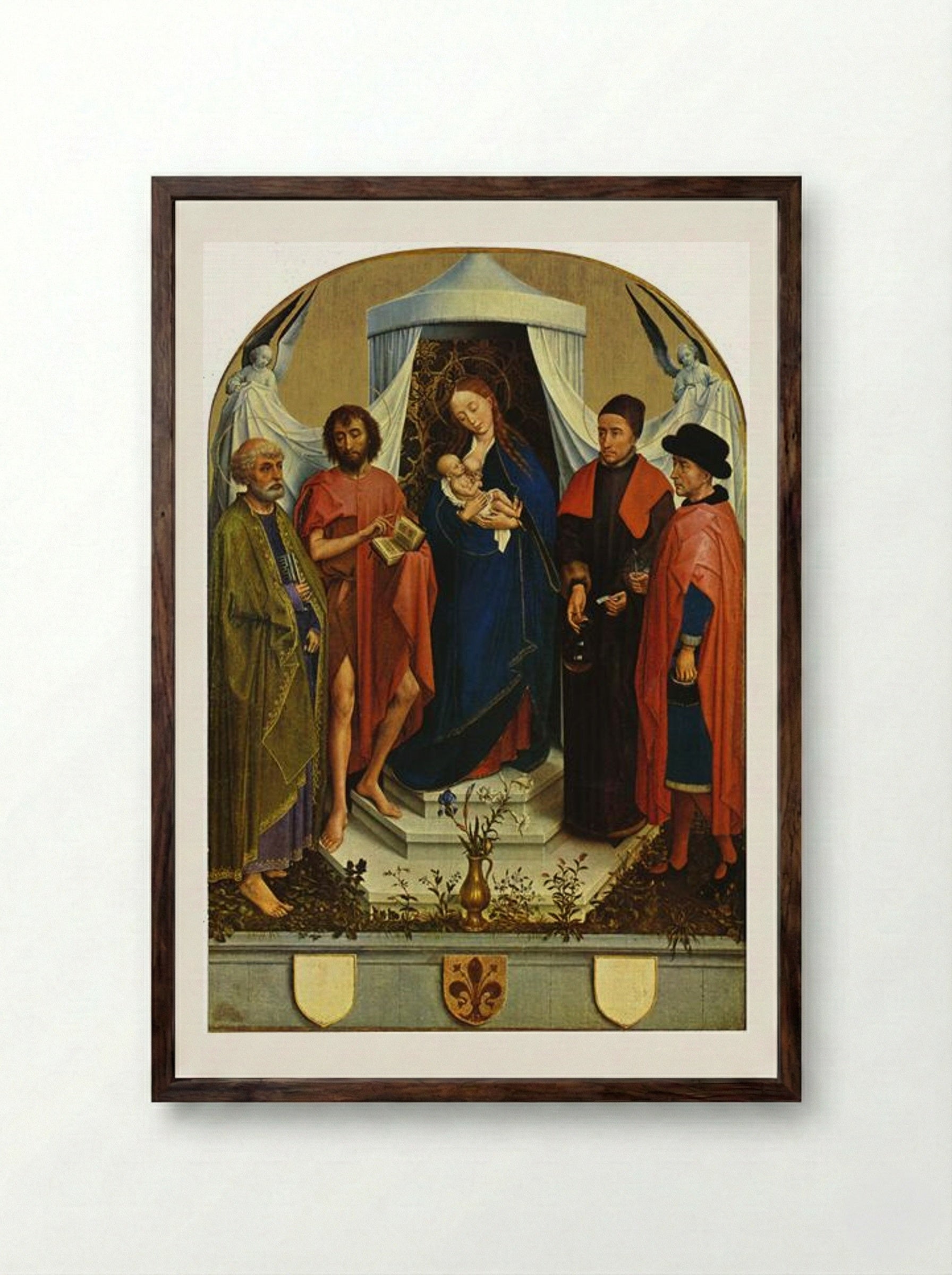 Medici Madonna - Rogier van der Weyden - Framed Print Dark Wood
