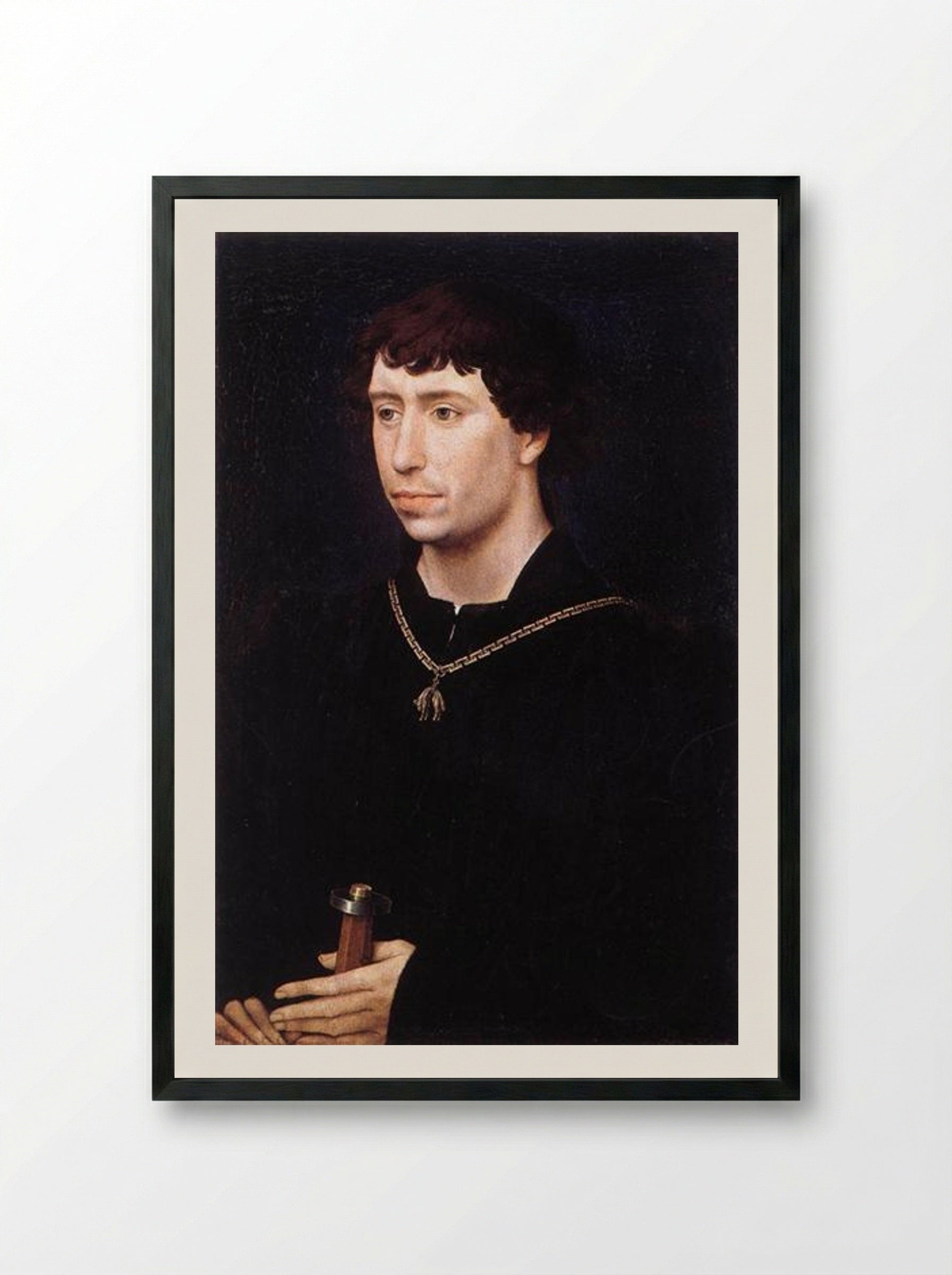 Portrait of Charles the Bold - Rogier van der Weyden - Framed Print Black