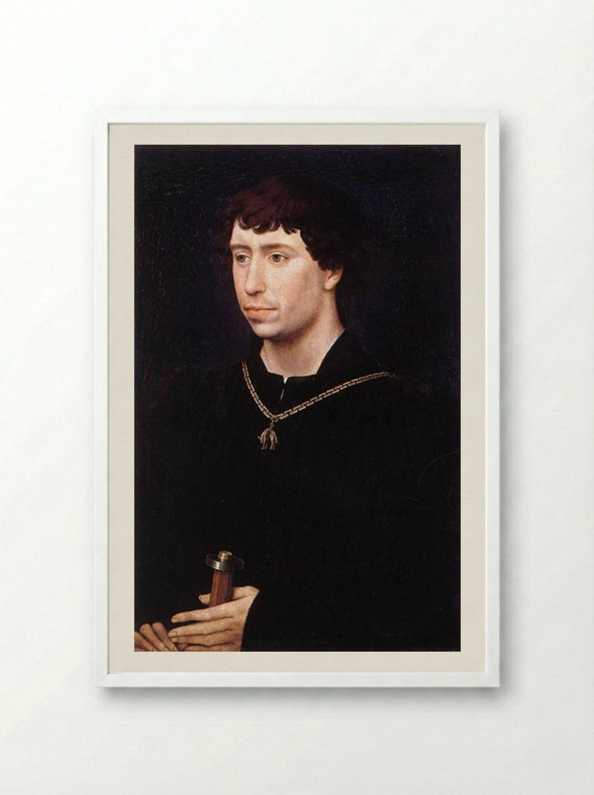 Portrait of Charles the Bold - Rogier van der Weyden - Framed Print White