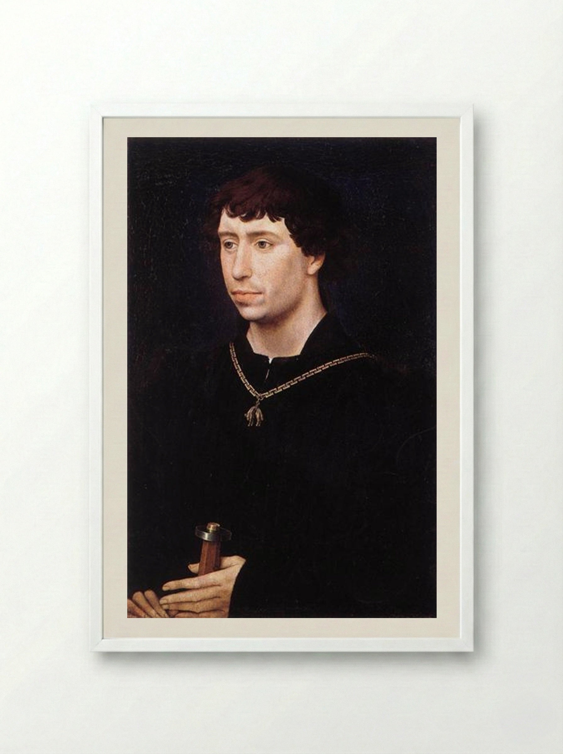 Portrait of Charles the Bold - Rogier van der Weyden - Framed Print White