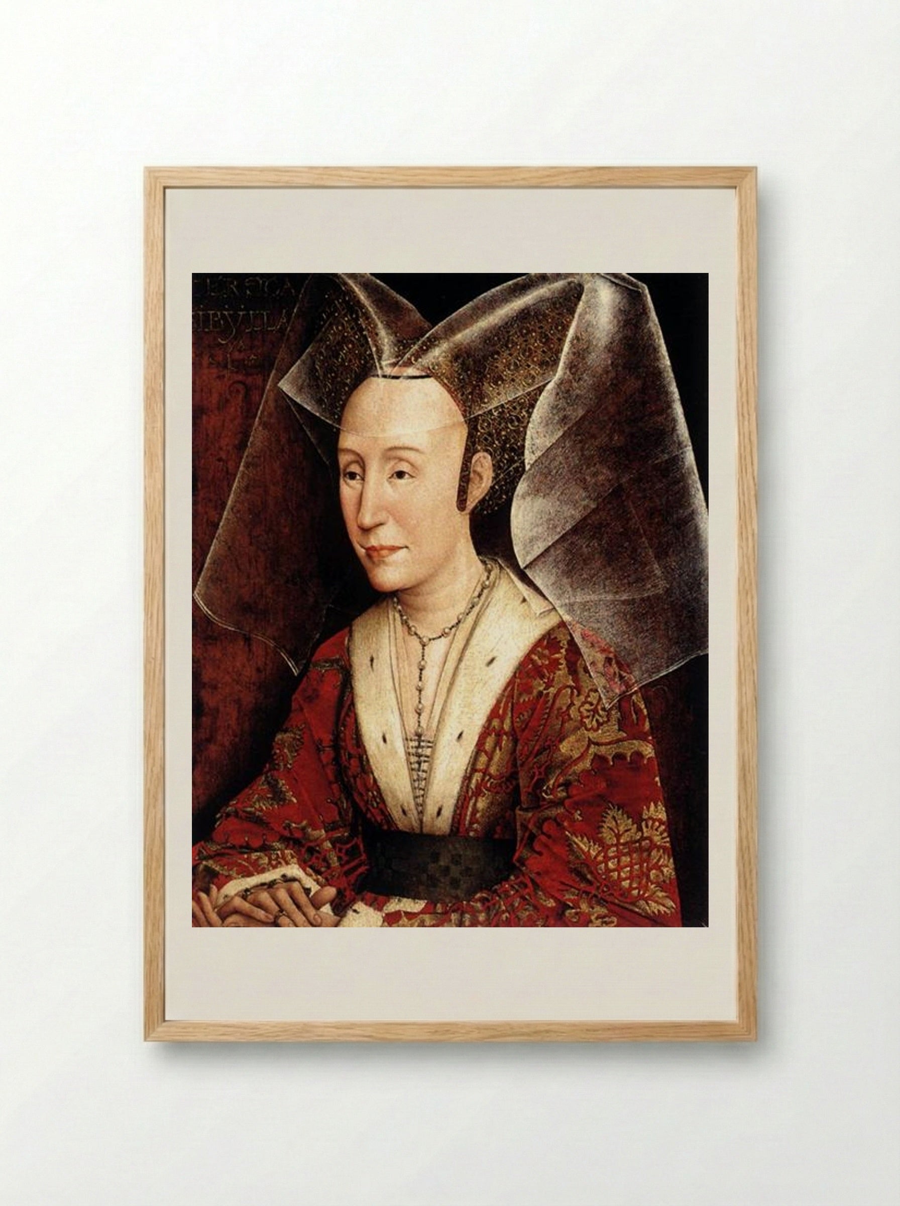 Portrait of Isabella of Portugal - Rogier van der Weyden - Framed Print Wood