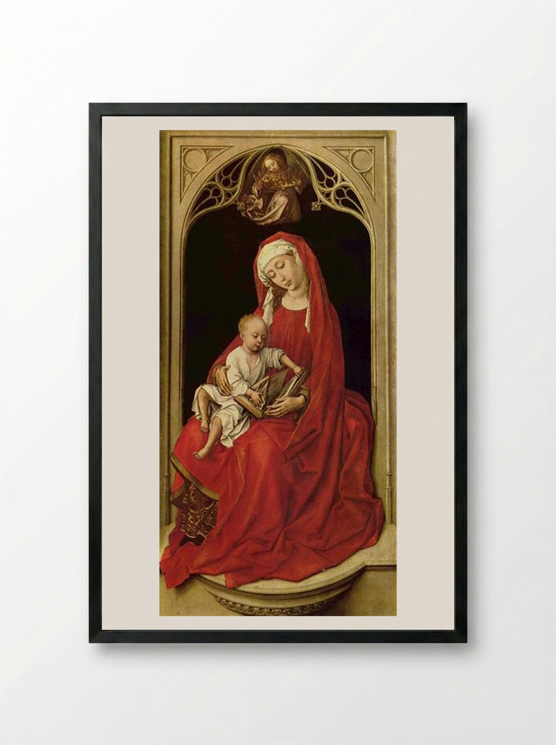 Madonna and Child - Rogier van der Weyden - Framed Print Black