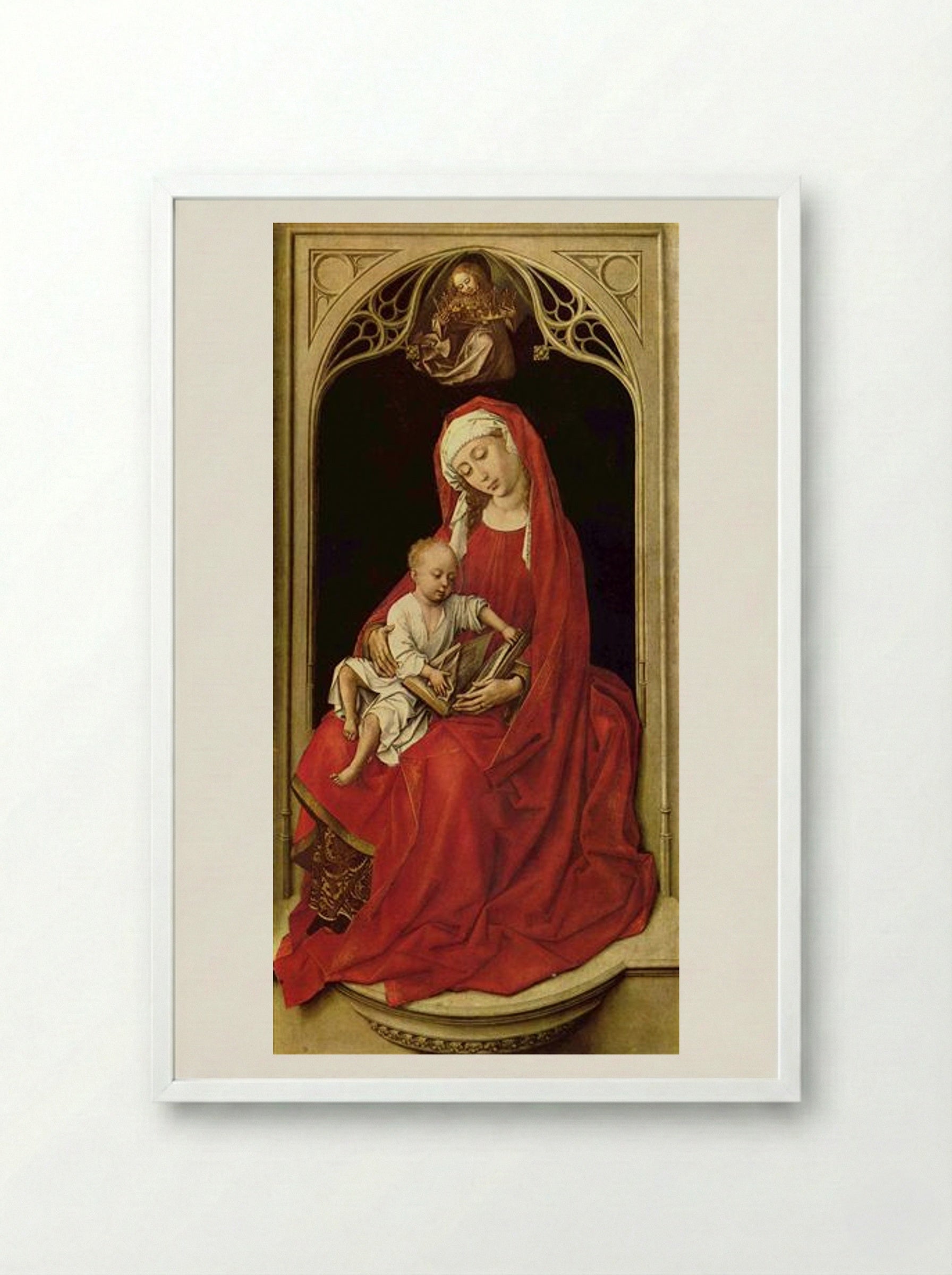 Madonna and Child - Rogier van der Weyden - Framed Print White