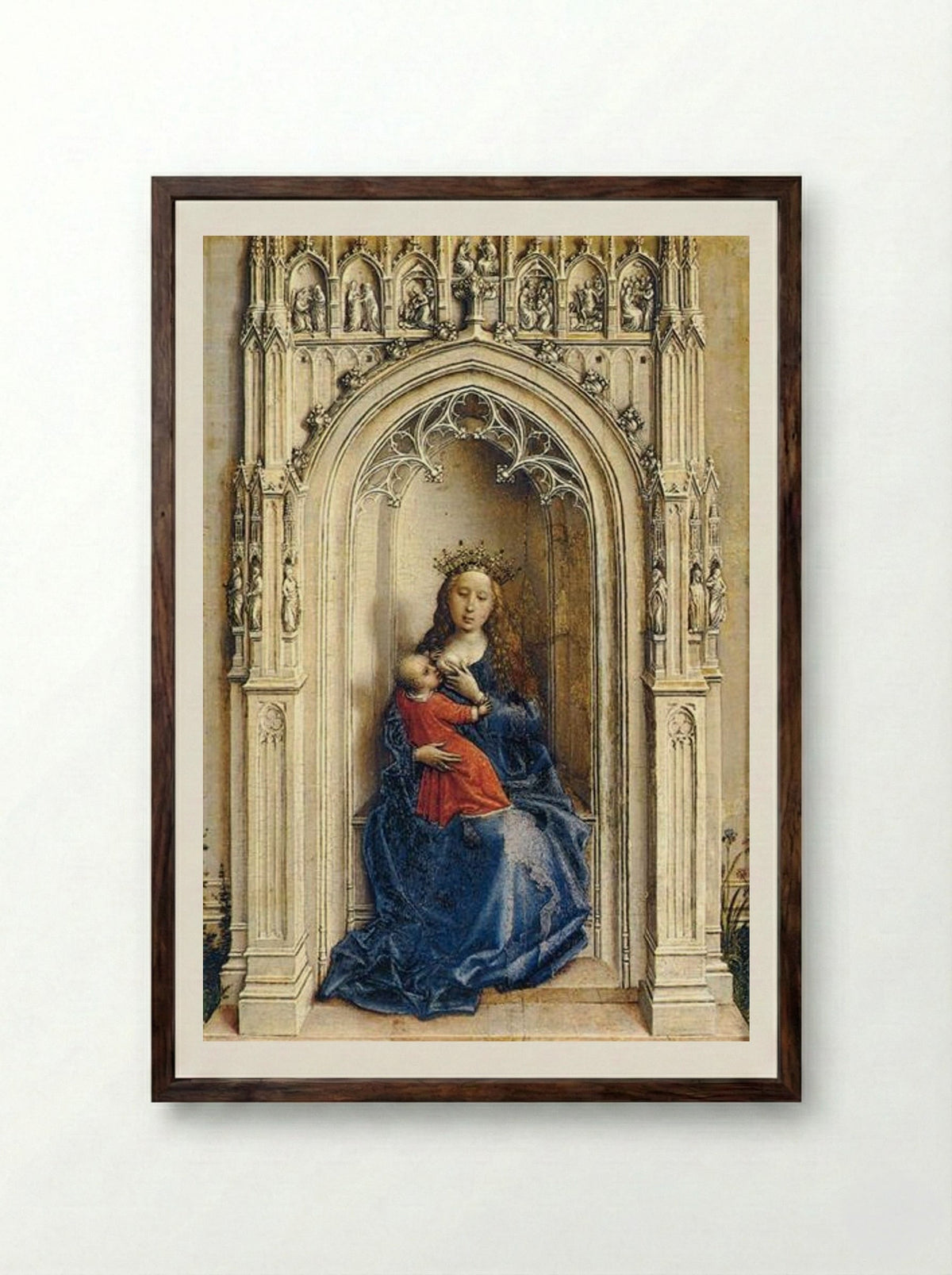 Virgin and Child - Rogier van der Weyden - Framed Print Dark Wood