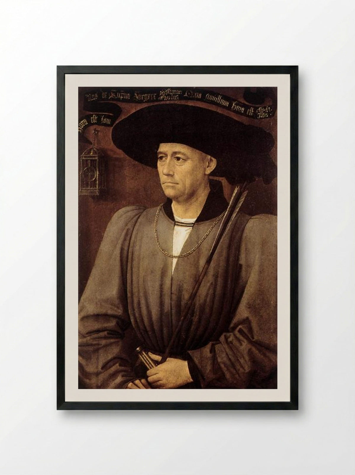 Portrait of a Man - Rogier van der Weyden - Framed Print Black