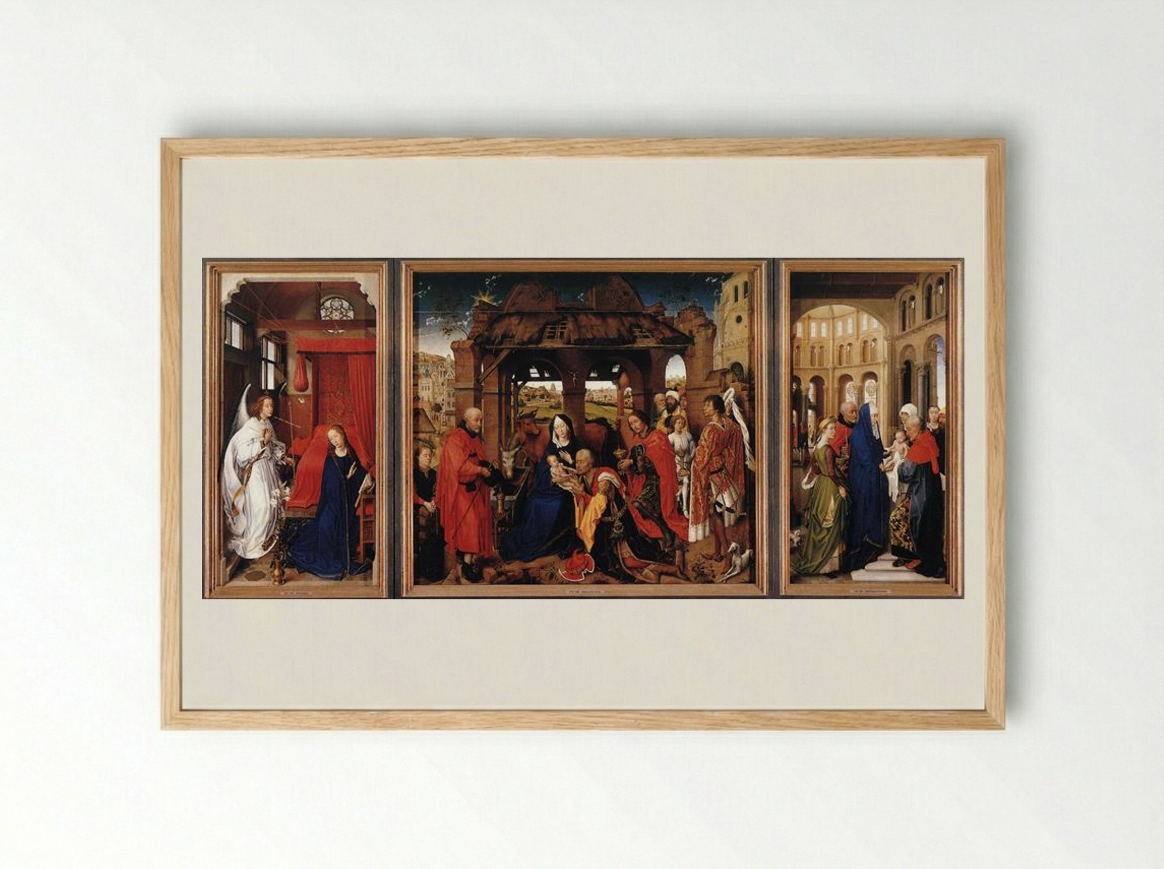 Saint Columba Altarpiece - Rogier van der Weyden - Framed Print Wood