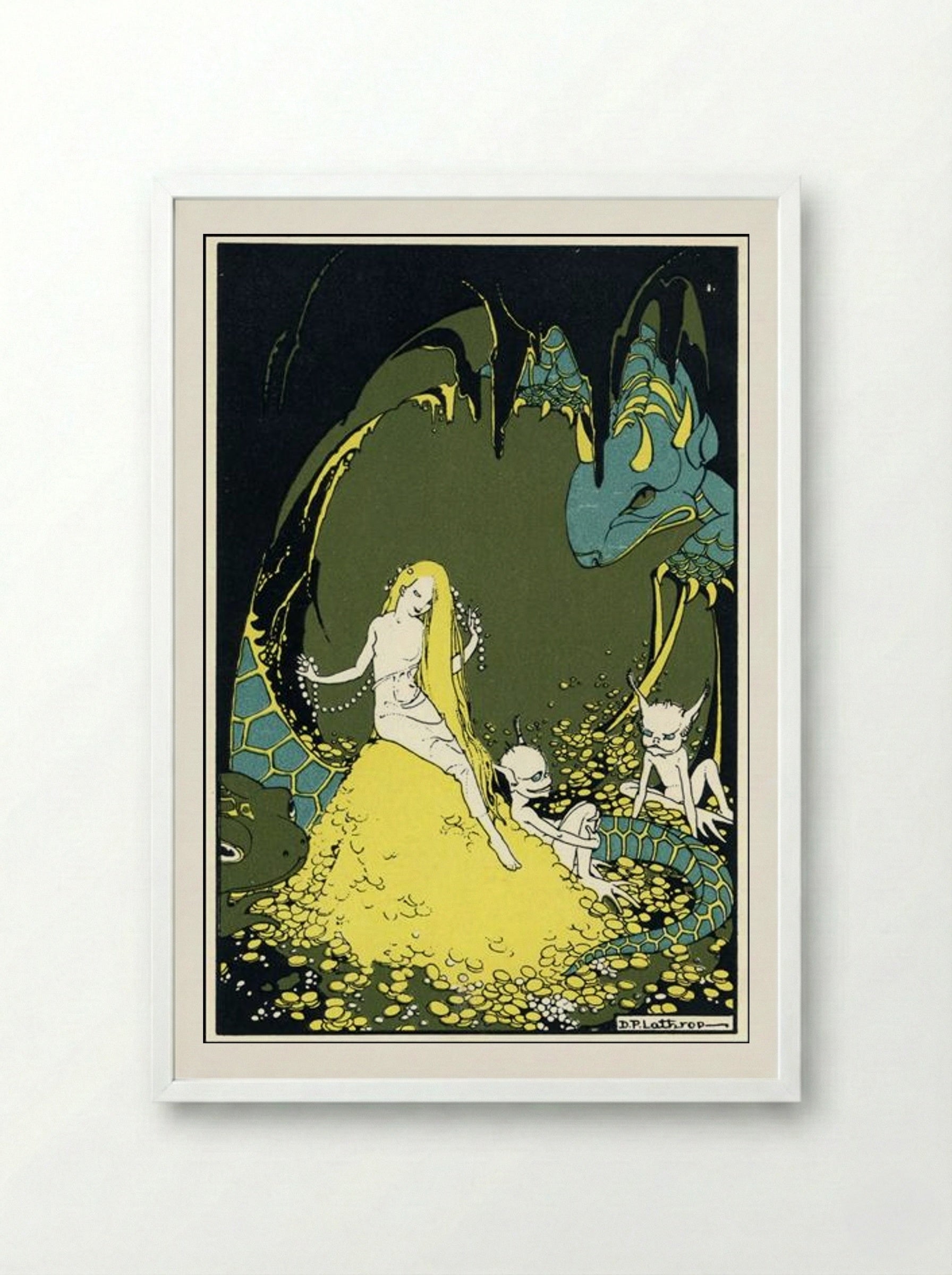 Illustration for The Treasure of Carcassonne - Dorothy Lathrop - Framed Print White