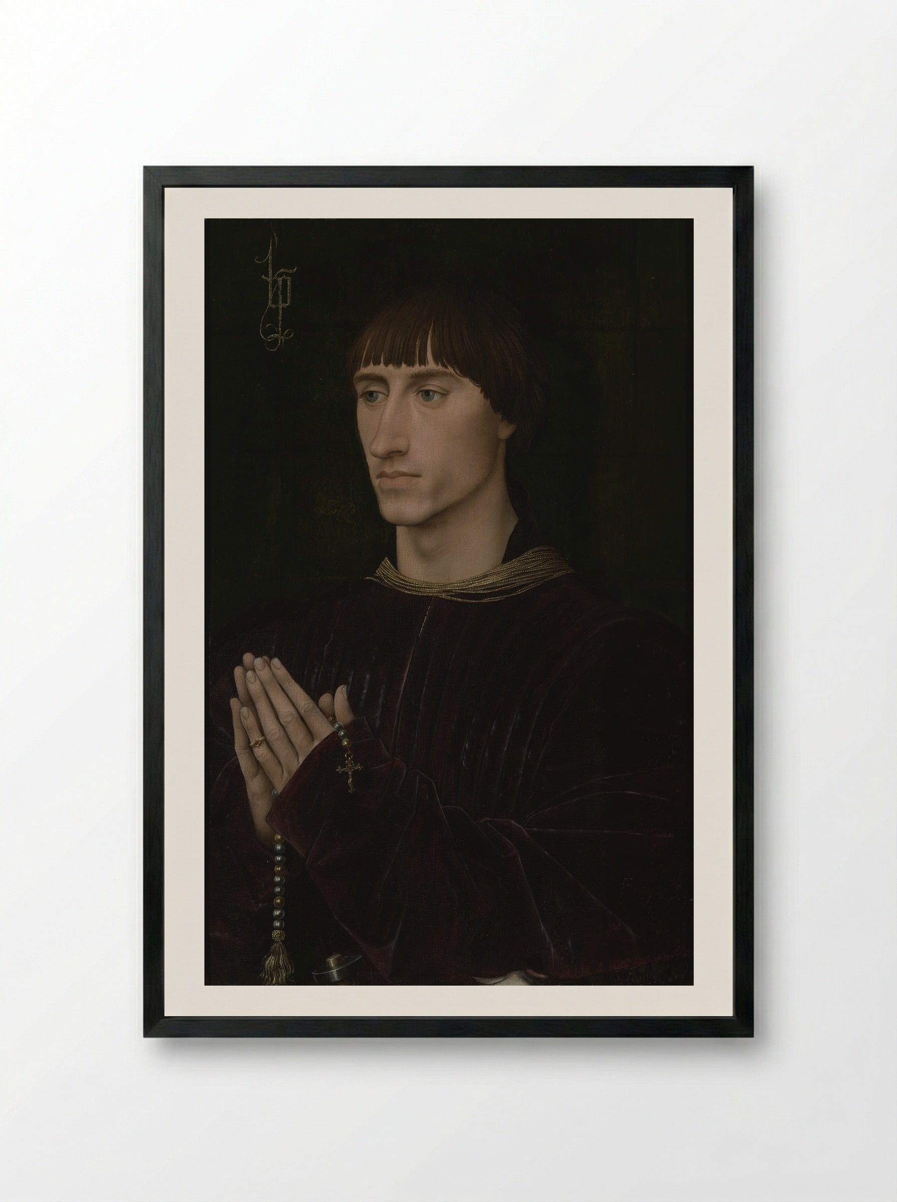 Portrait of Philippe de Croy - Rogier van der Weyden - Framed Print Black