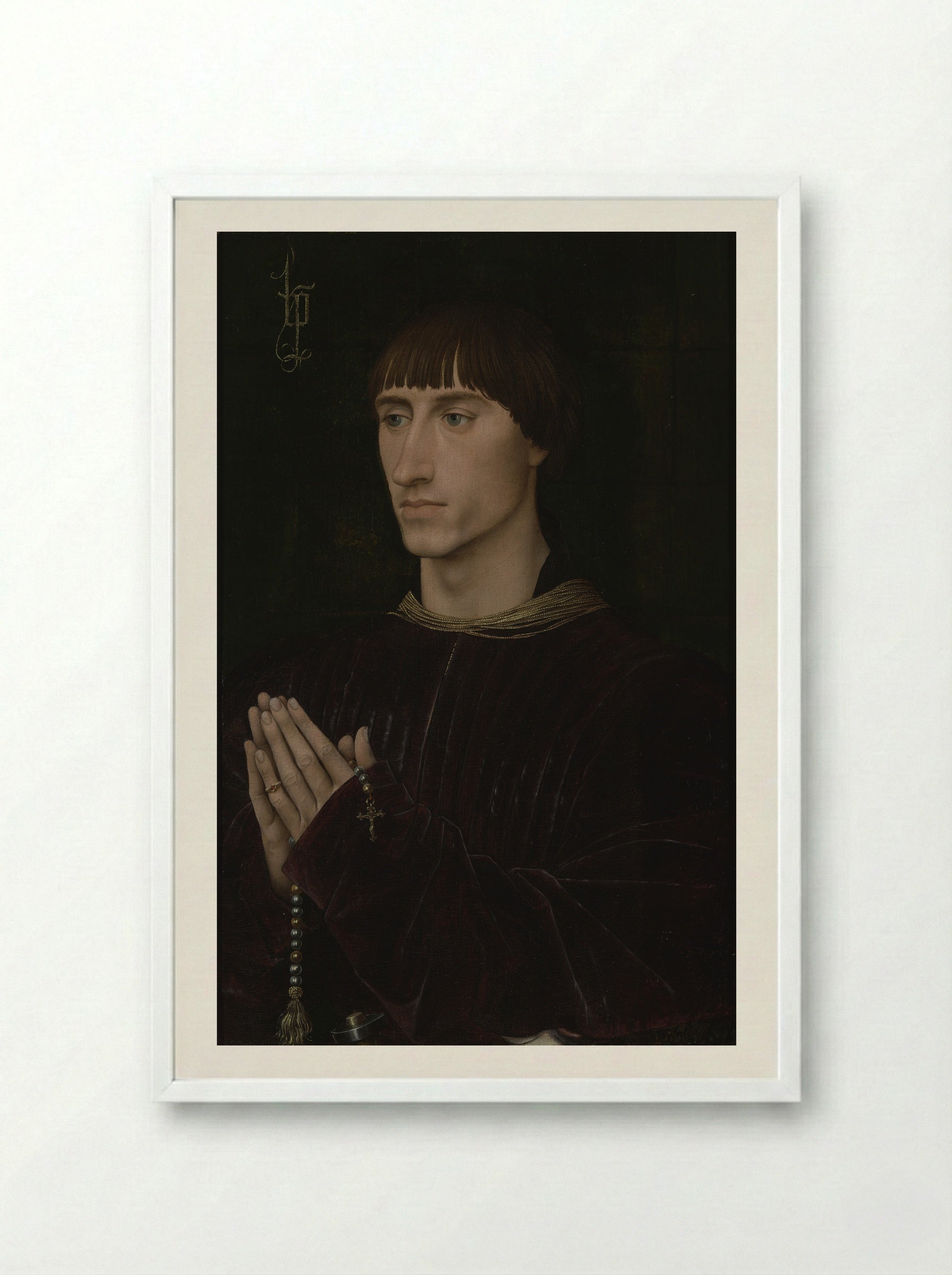 Portrait of Philippe de Croy - Rogier van der Weyden - Framed Print White