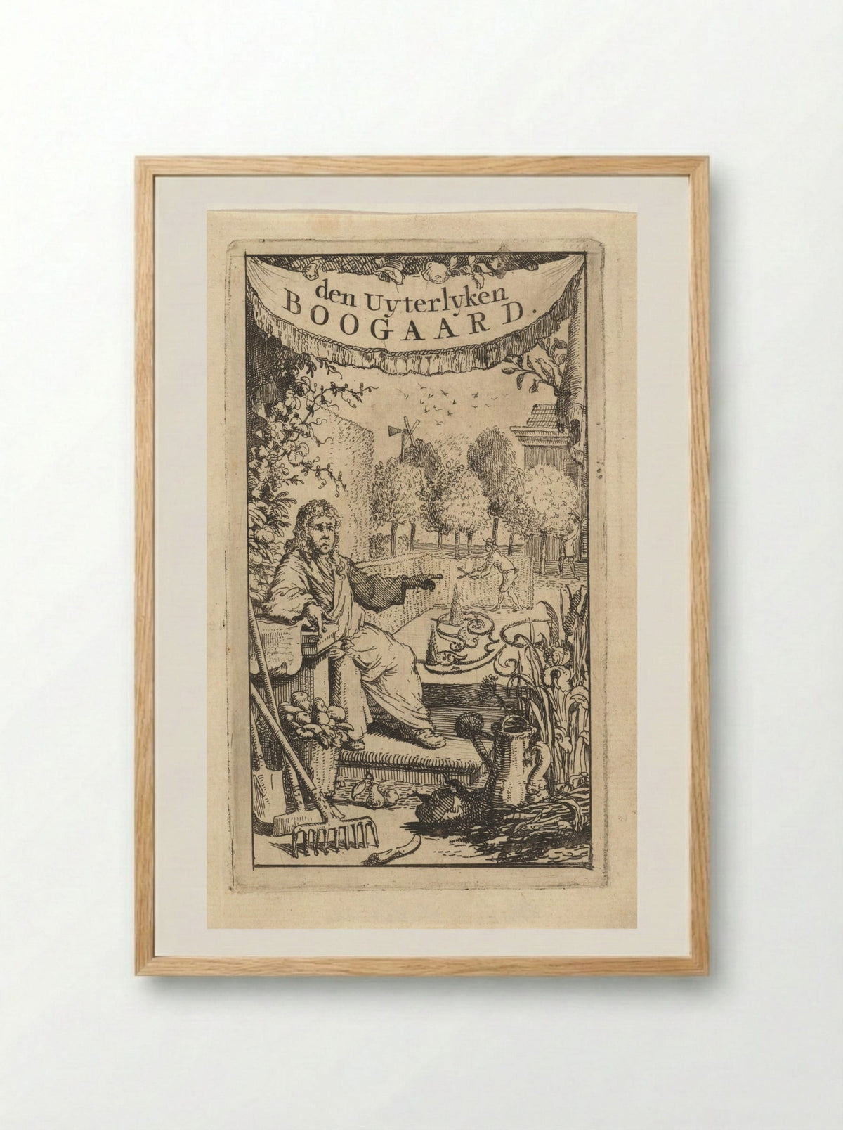 Man in een tuin - Vincent Laurensz. van der Vinne (II) - Framed Print Wood