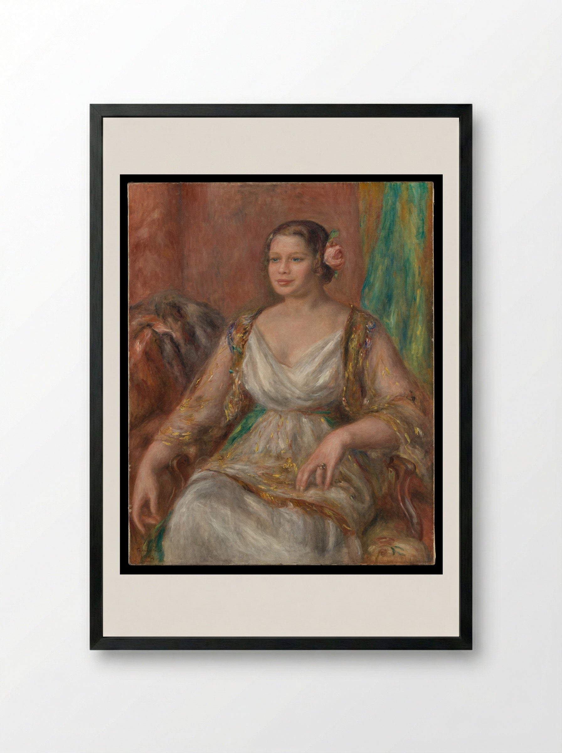Tilla Durieux - Auguste Renoir - Framed Print Black