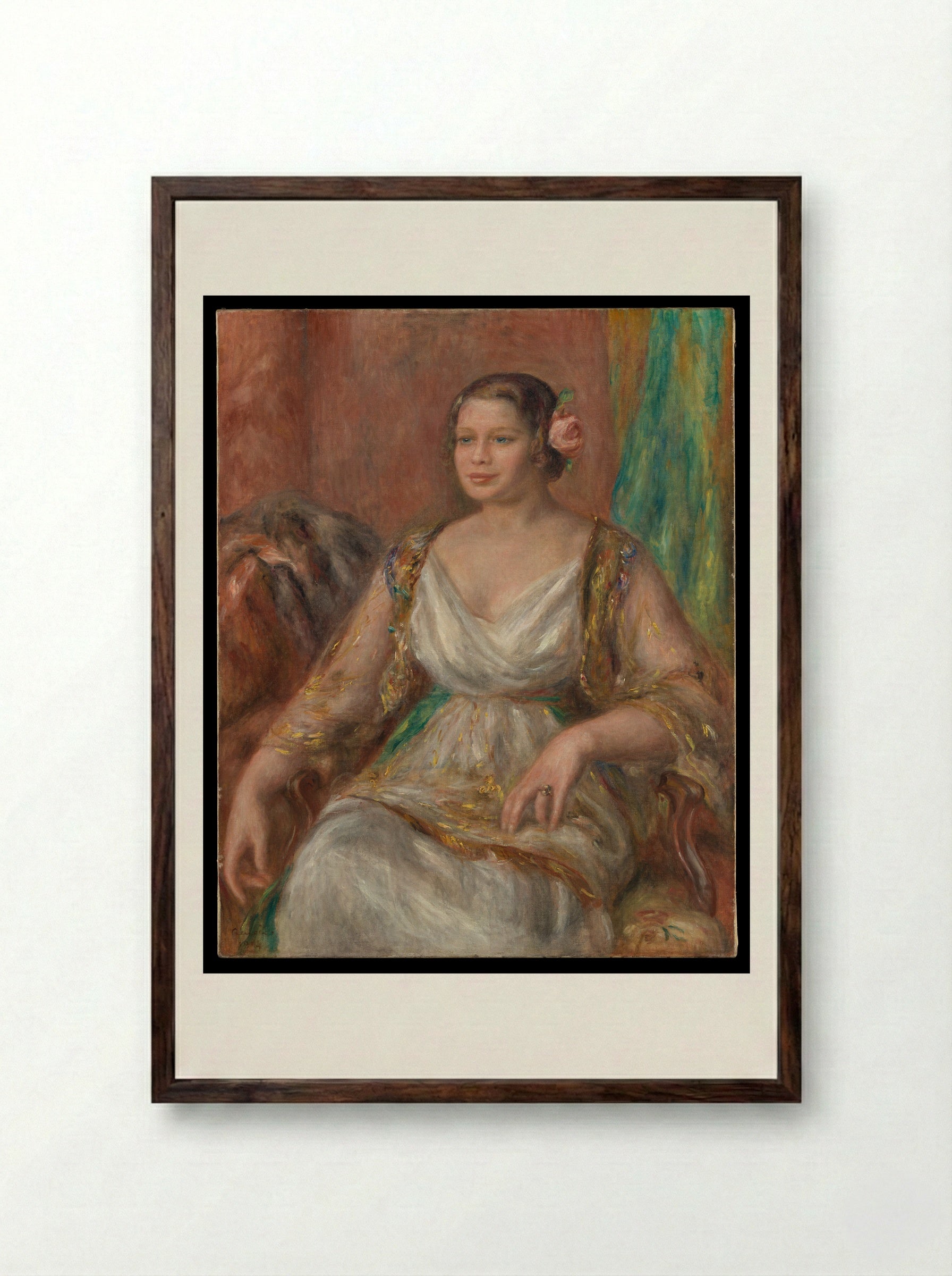 Tilla Durieux - Auguste Renoir - Framed Print Dark Wood