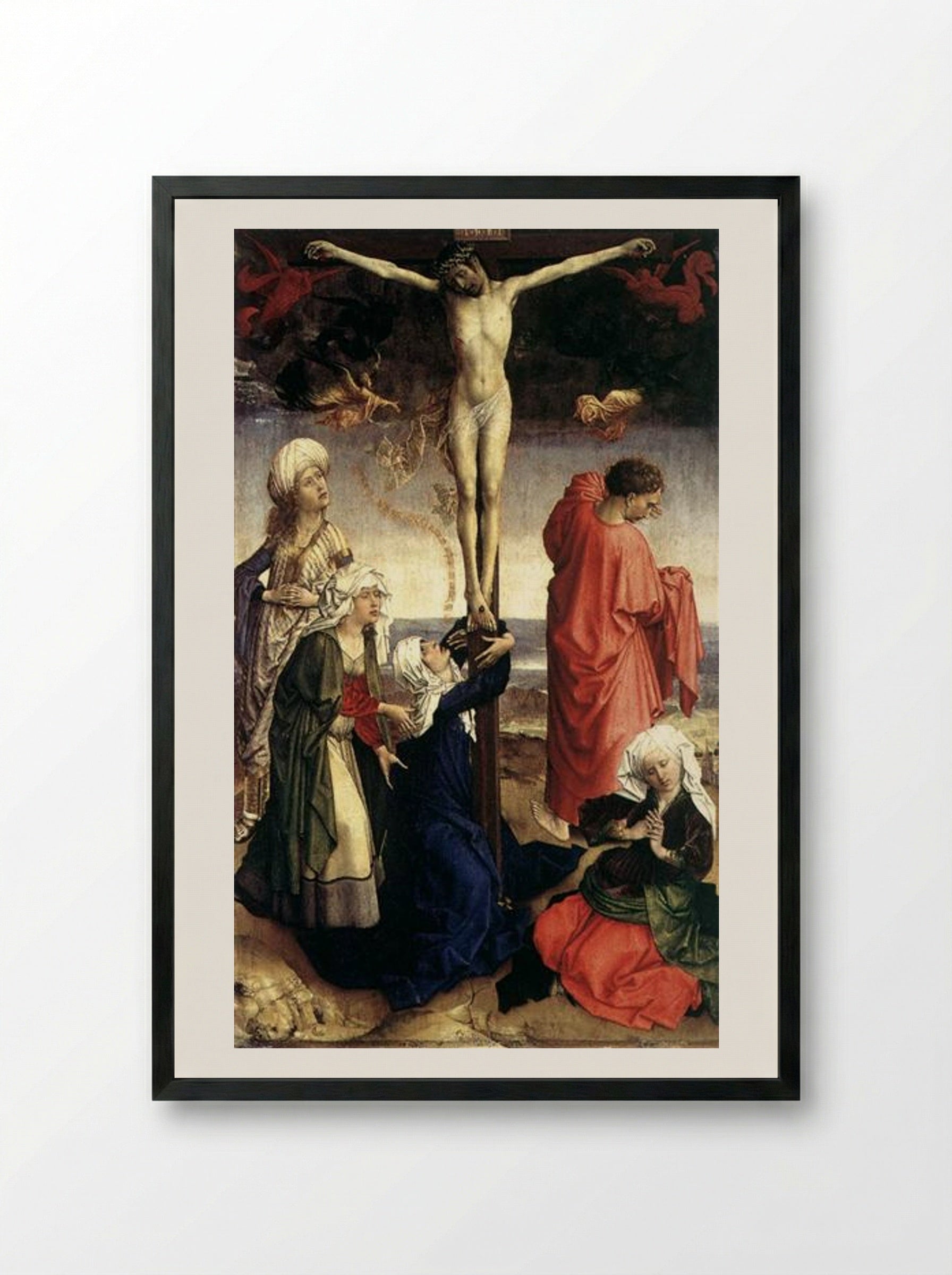 Crucifixion - Rogier van der Weyden - Framed Print Black