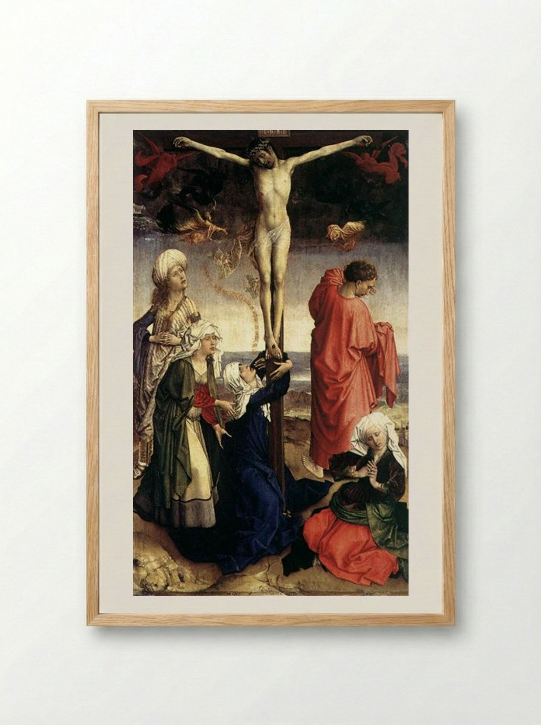 Crucifixion - Rogier van der Weyden - Framed Print Wood