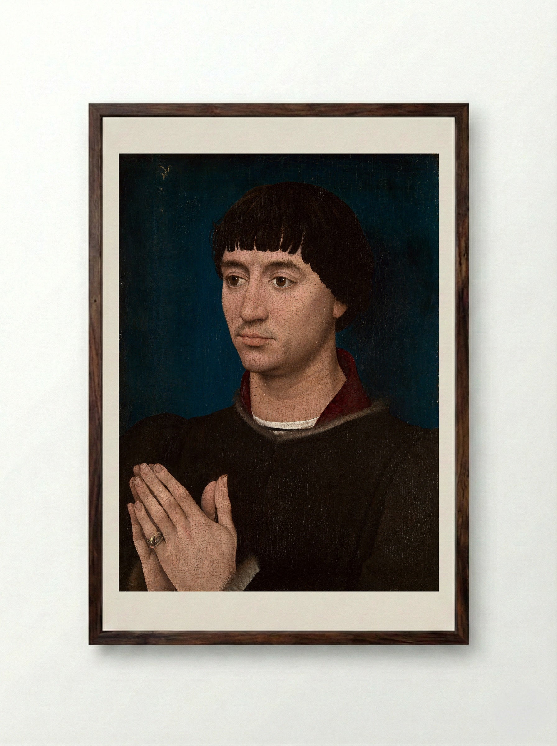 Portrait of Jean de Gros - Rogier van der Weyden - Framed Print Dark Wood