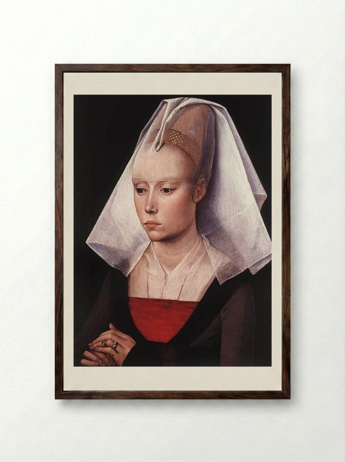 Portrait of a Woman - Rogier van der Weyden - Framed Print Dark Wood