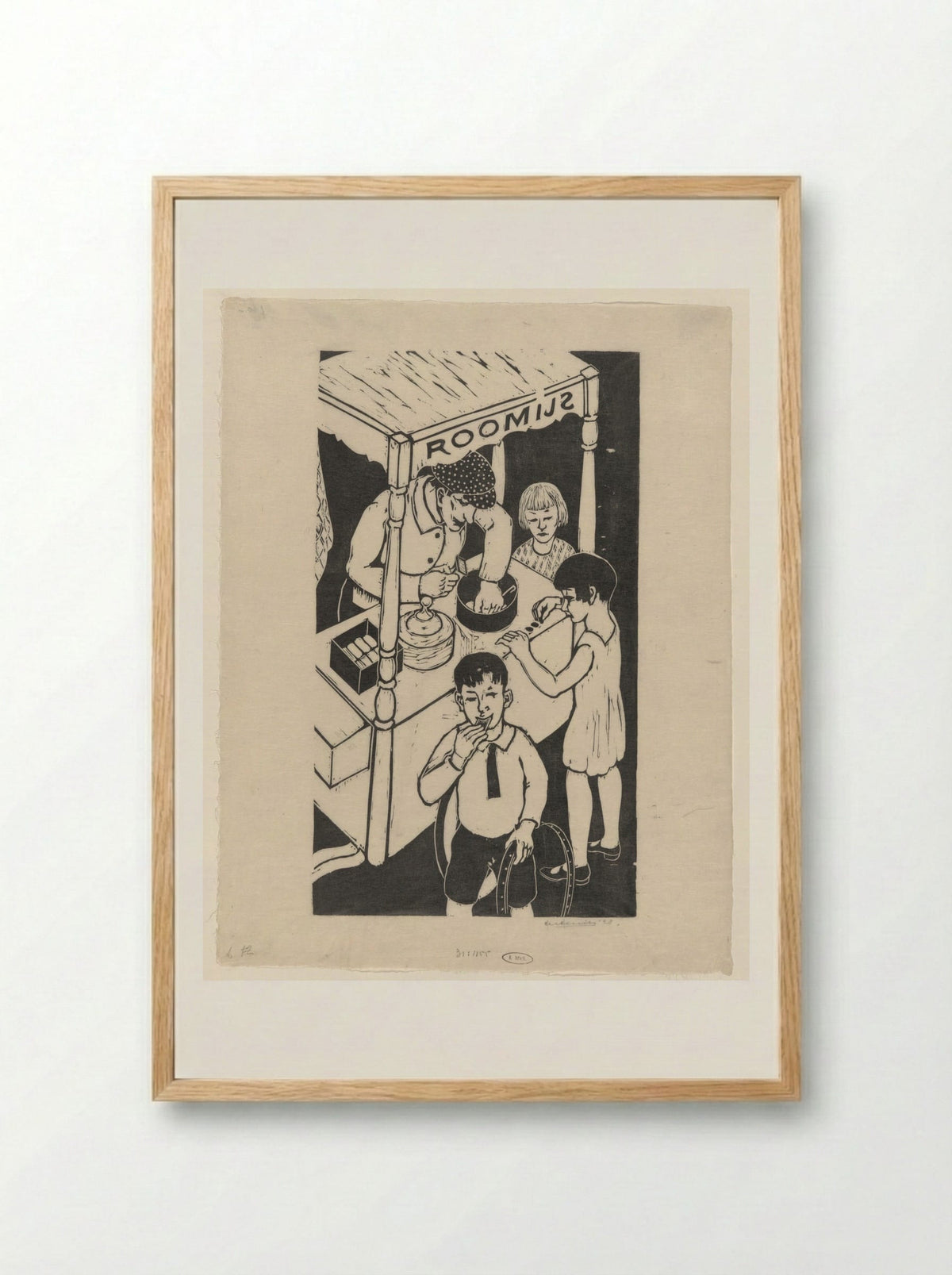 IJskarretje (Ice Cream Cart) - Ger Gerrits - Framed Print Wood