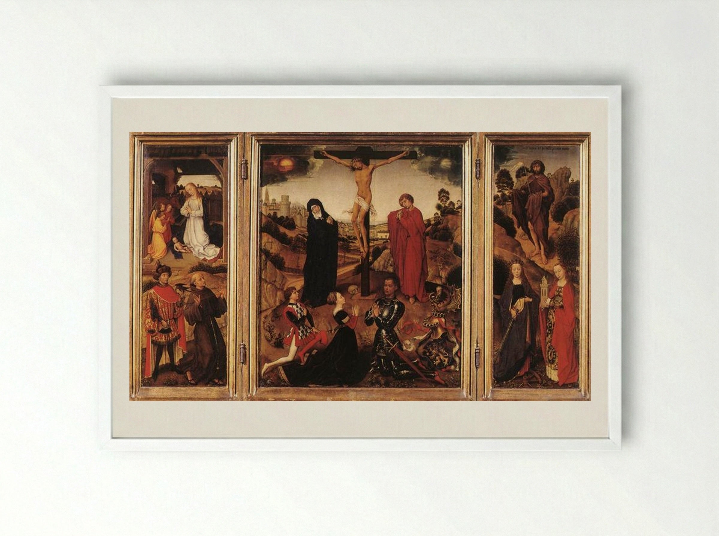 Sforza Triptych - Rogier van der Weyden - Framed Print White