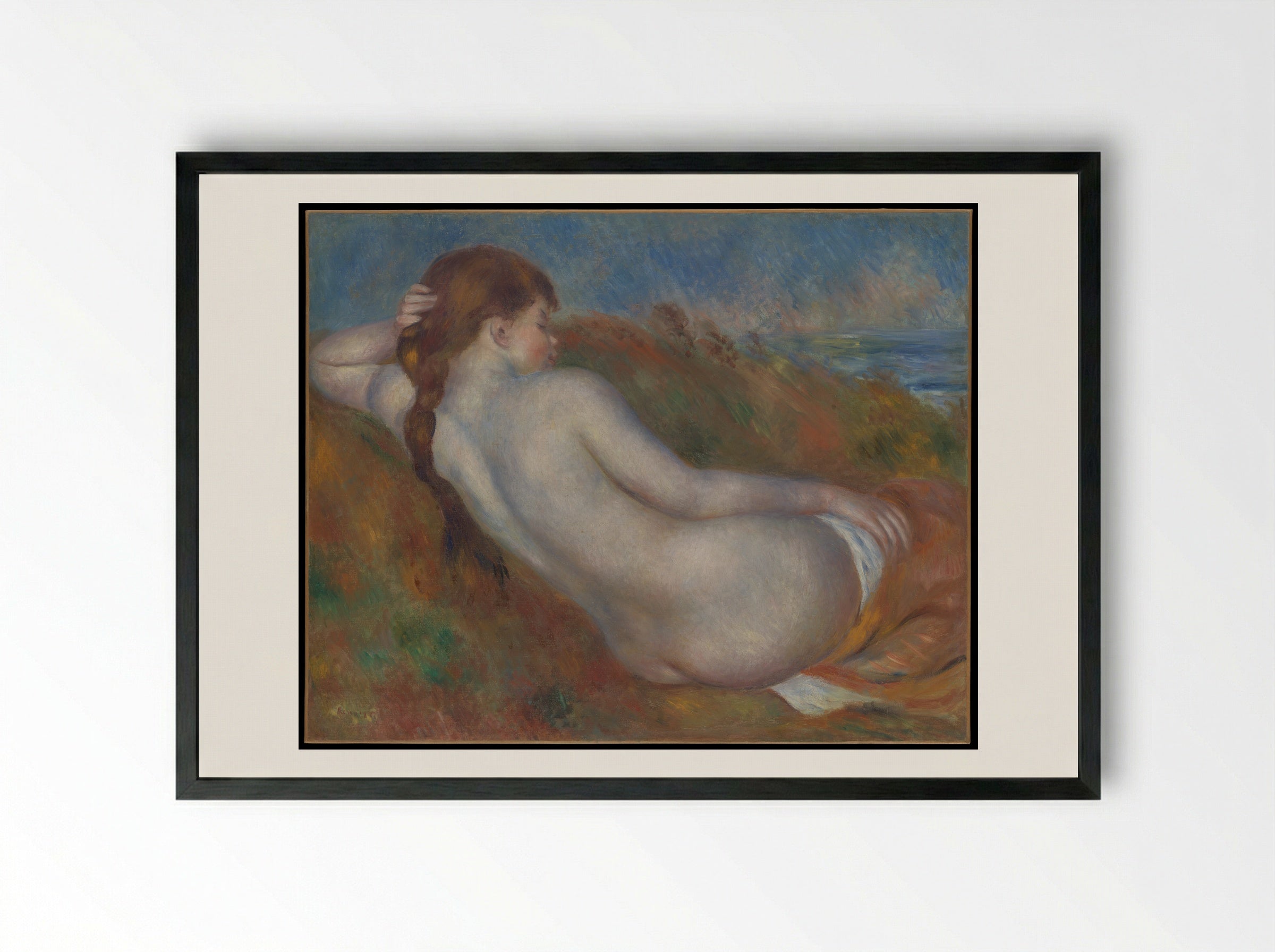 Reclining Nude - Pierre-Auguste Renoir - Framed Print Black