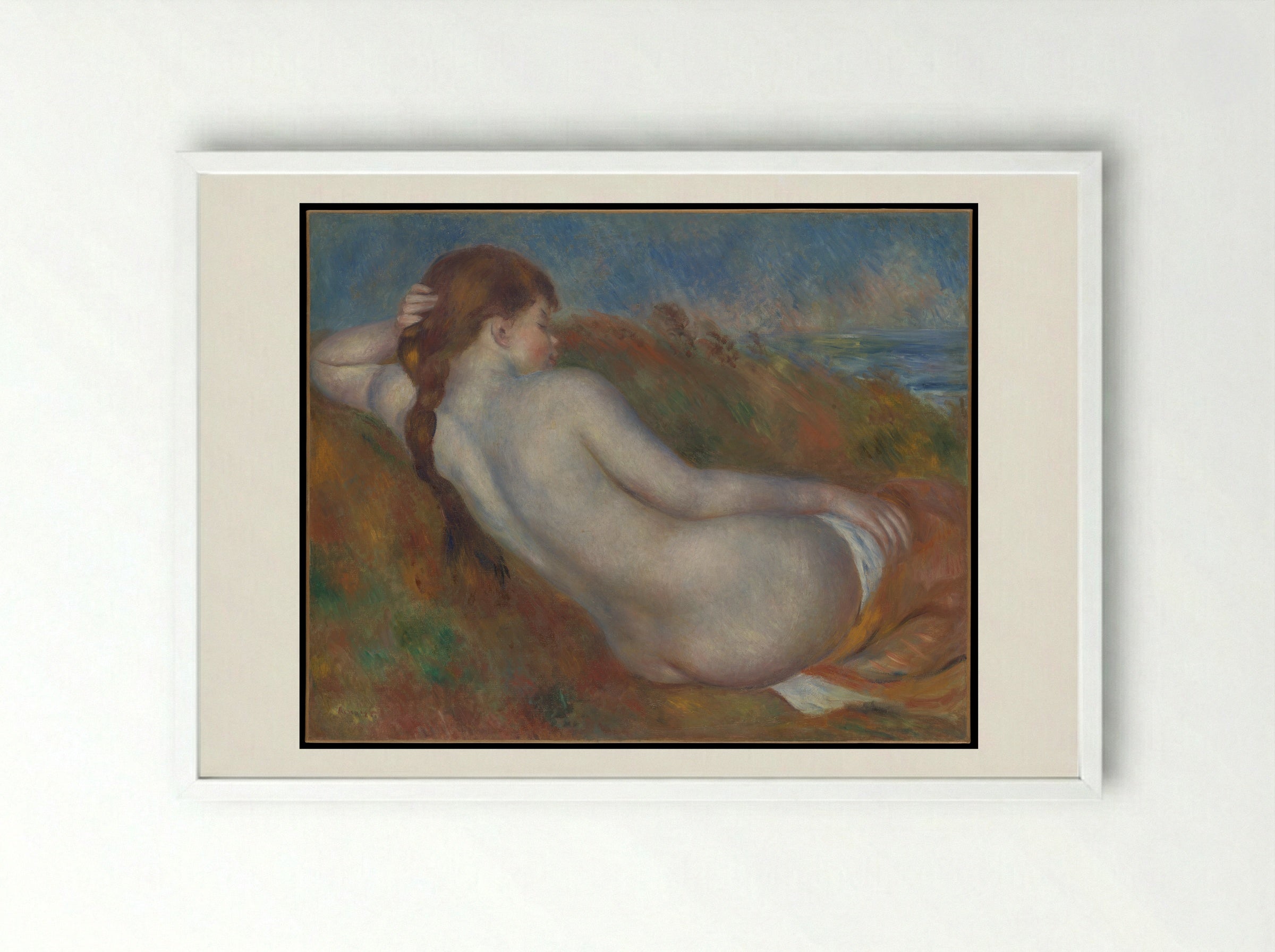 Reclining Nude - Pierre-Auguste Renoir - Framed Print White