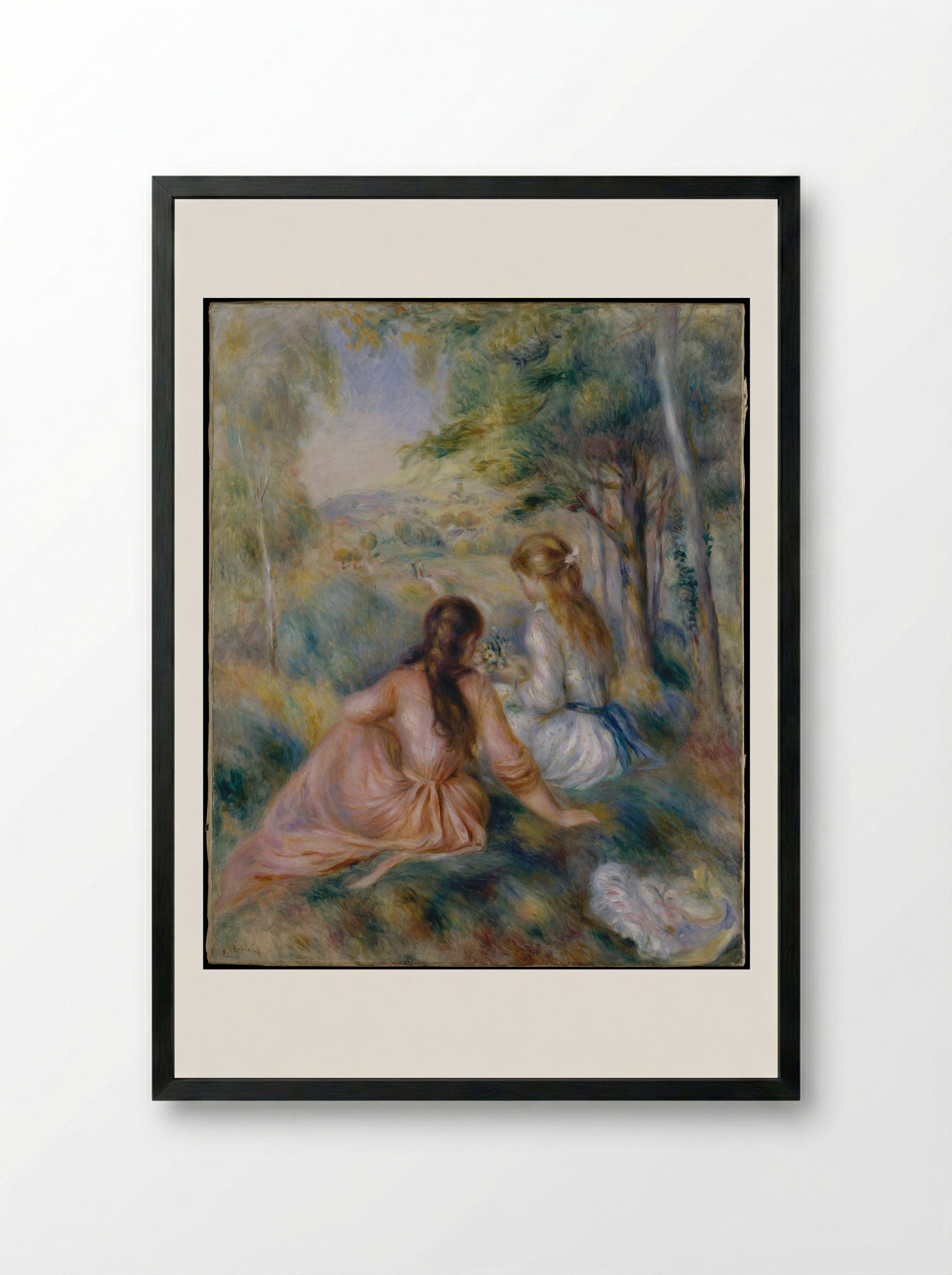 In the Meadow - Auguste Renoir - Framed Print Black