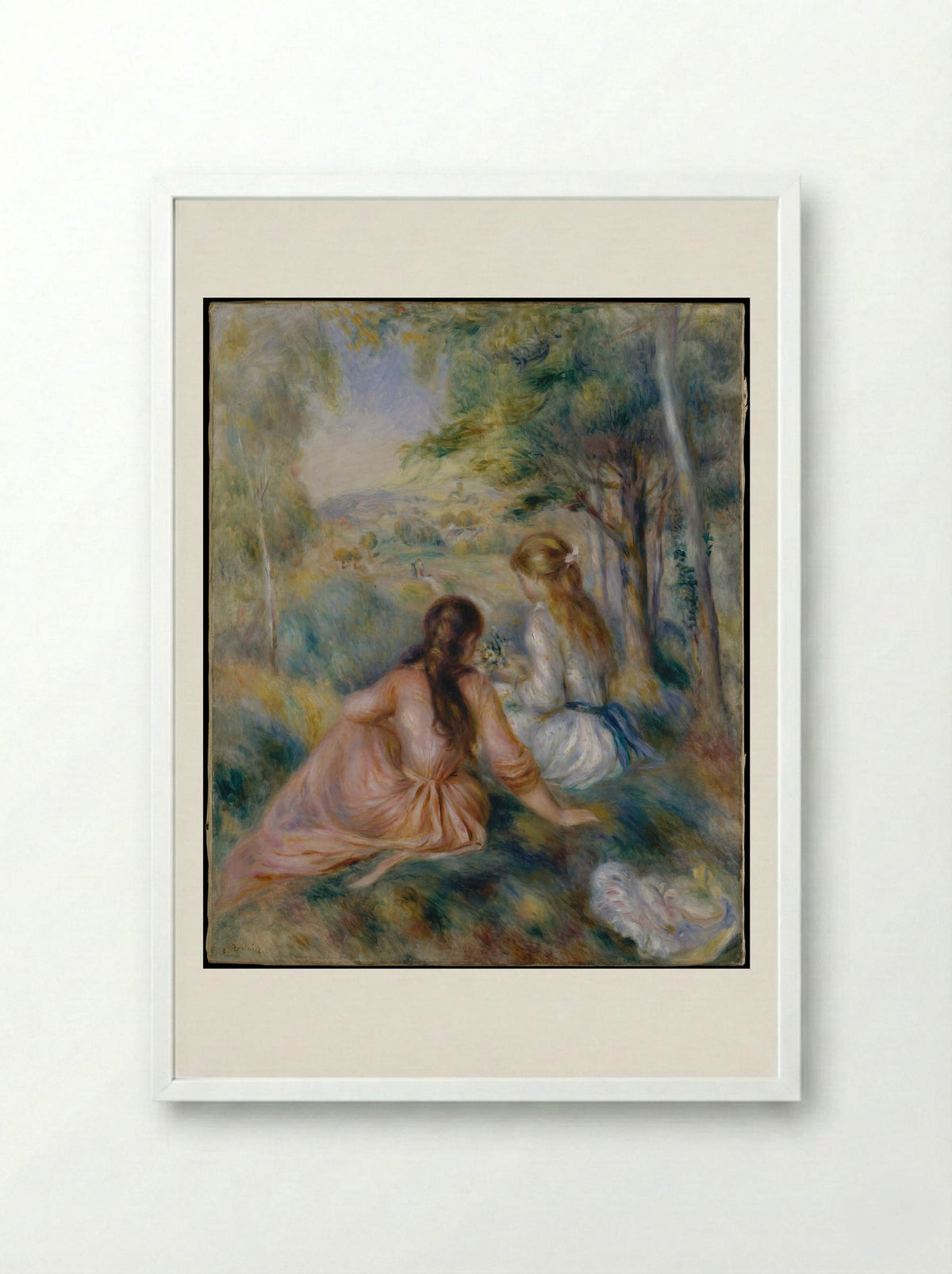 In the Meadow - Auguste Renoir - Framed Print White
