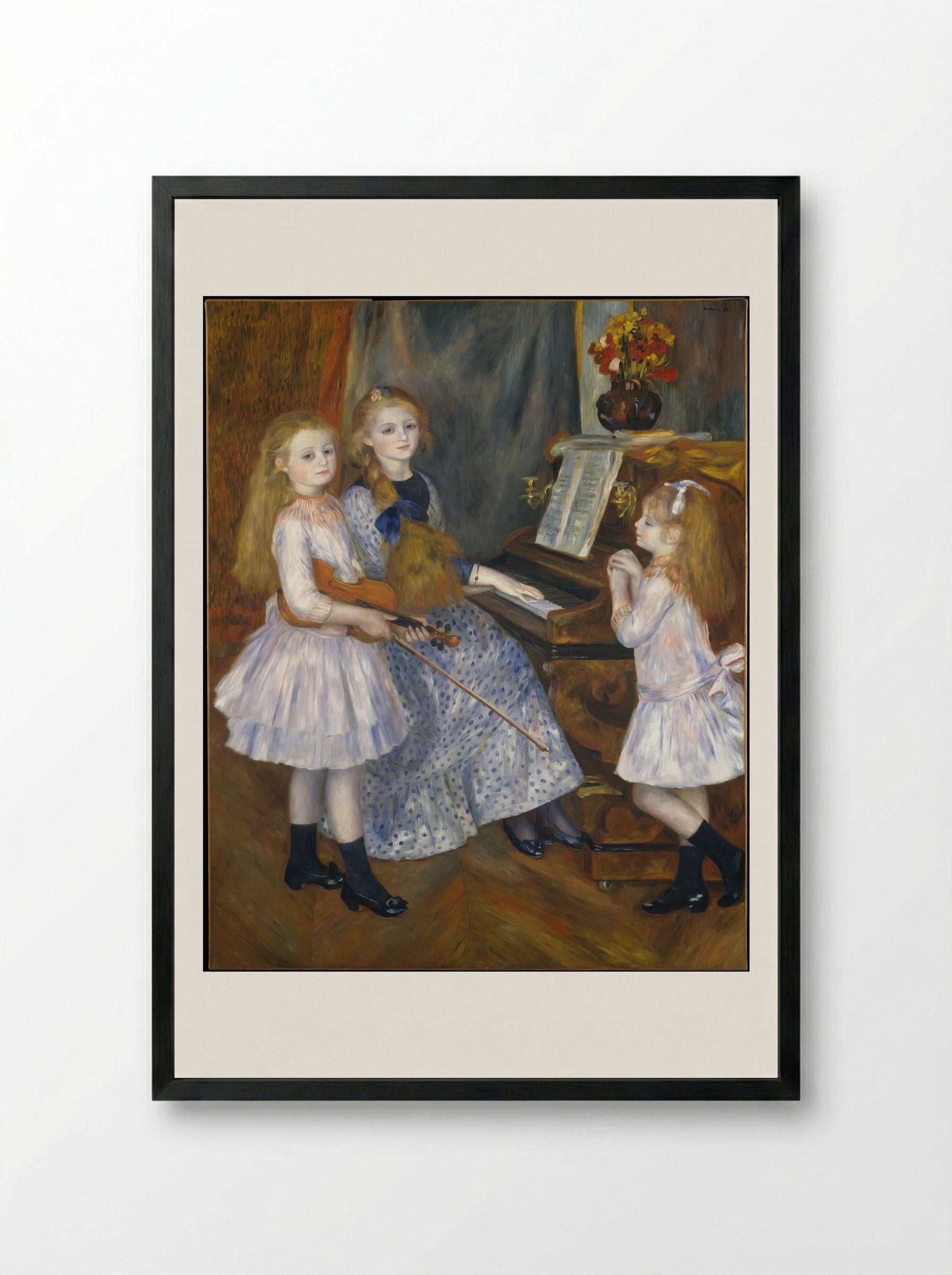 The Daughters of Catulle Mendès - Auguste Renoir - Framed Print Black