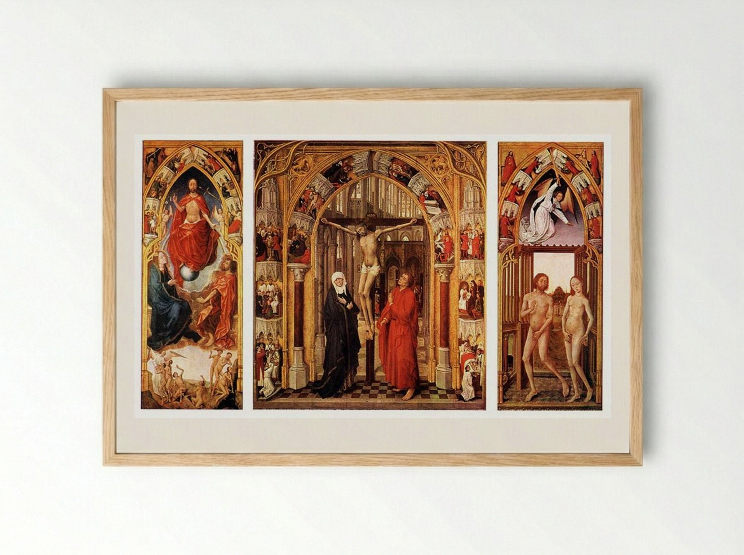 Triptych of the Redemption - Rogier van der Weyden - Framed Print Wood