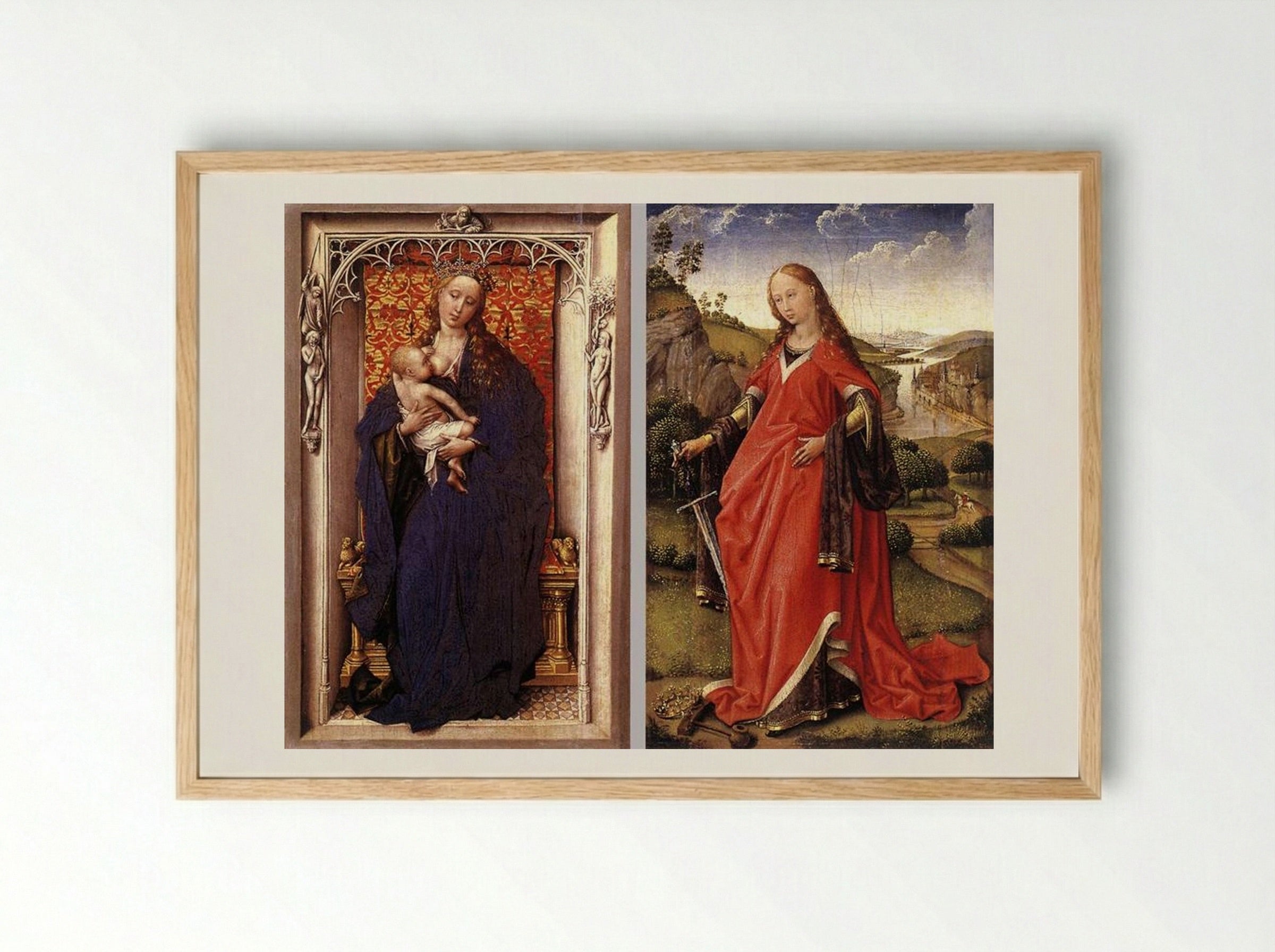 Various Altarpieces - Rogier van der Weyden - Framed Print Wood