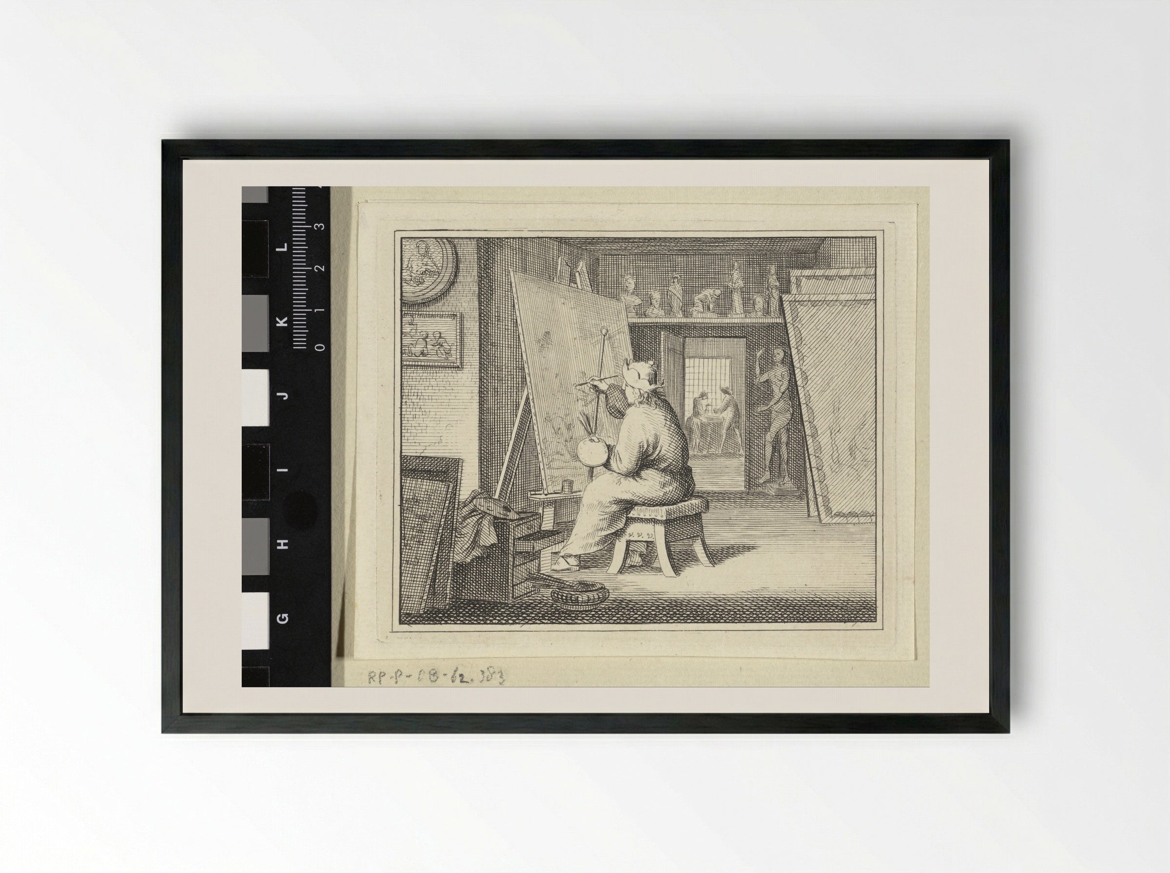 Schilder in zijn atelier - Vincent Laurensz. van der Vinne (II) - Framed Print Black