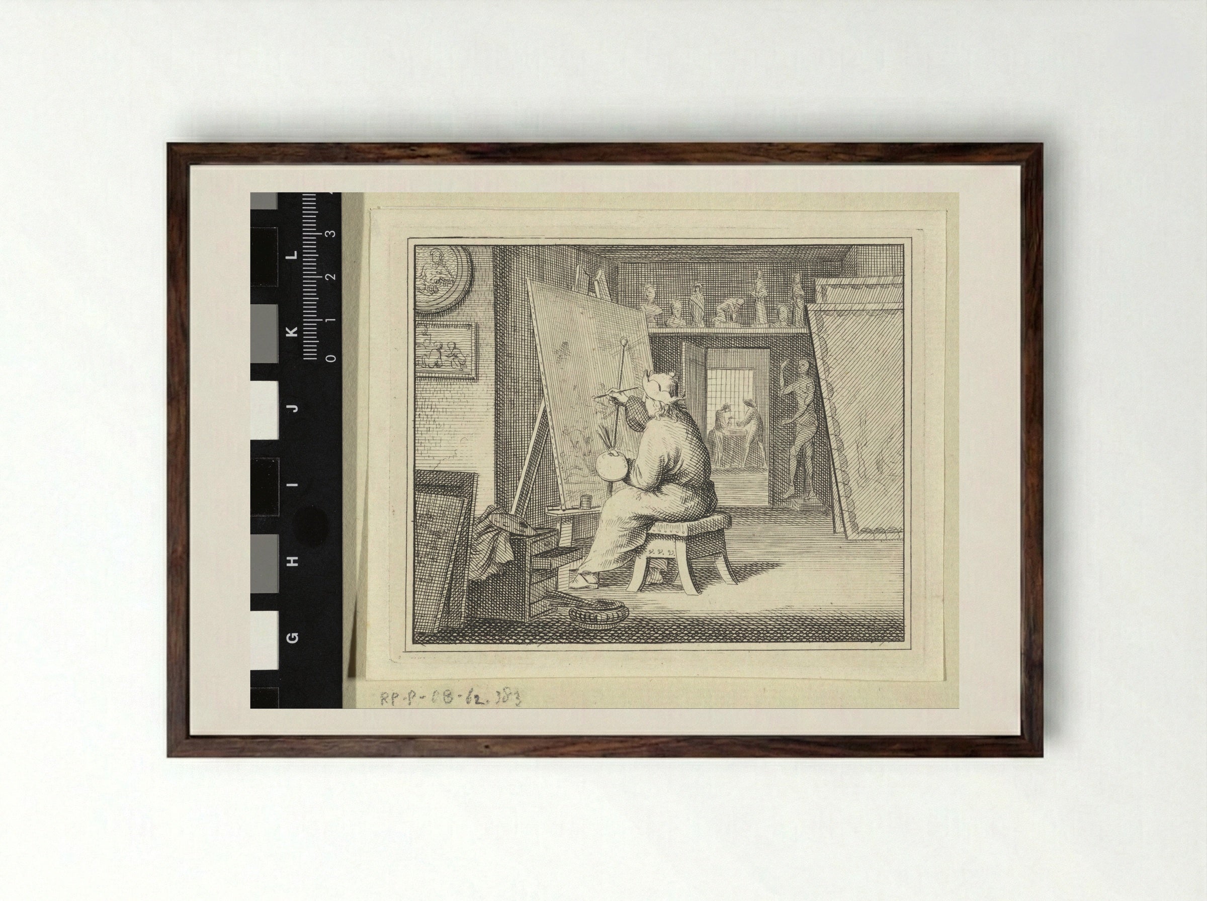Schilder in zijn atelier - Vincent Laurensz. van der Vinne (II) - Framed Print Dark Wood